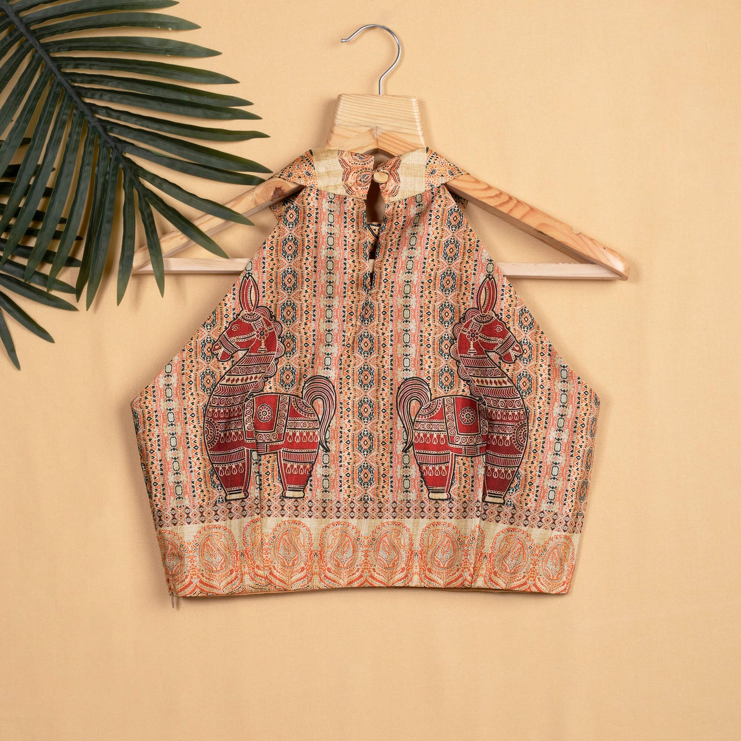 Madhuvanii Printed Halter Neck Blouse