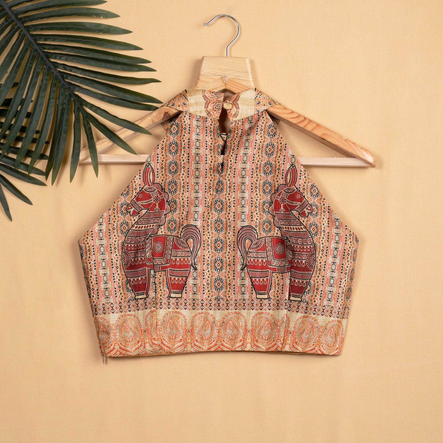 Madhubani Printed Halter Neck Blouse