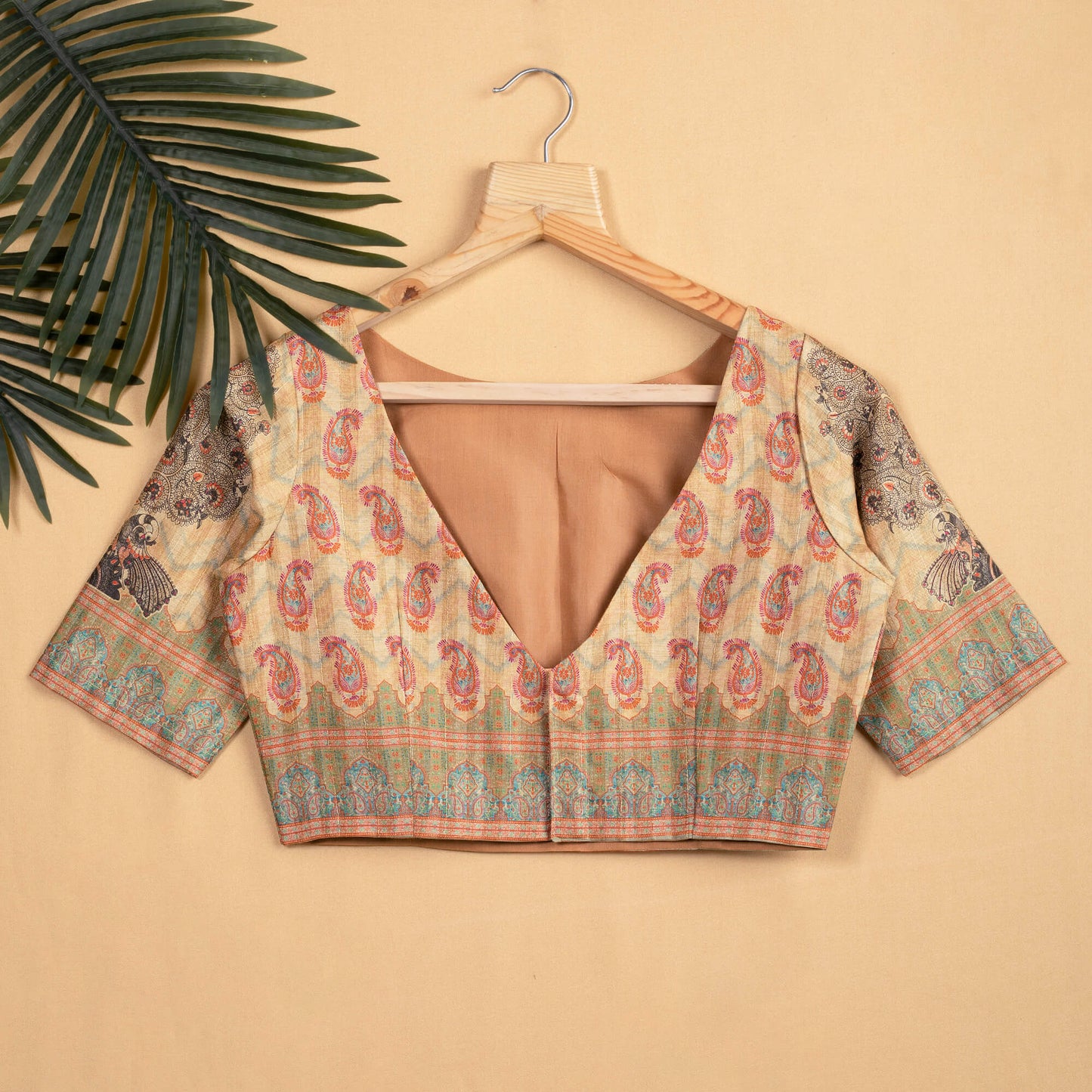 Madhuvanii Printed Boat Neck Blouse