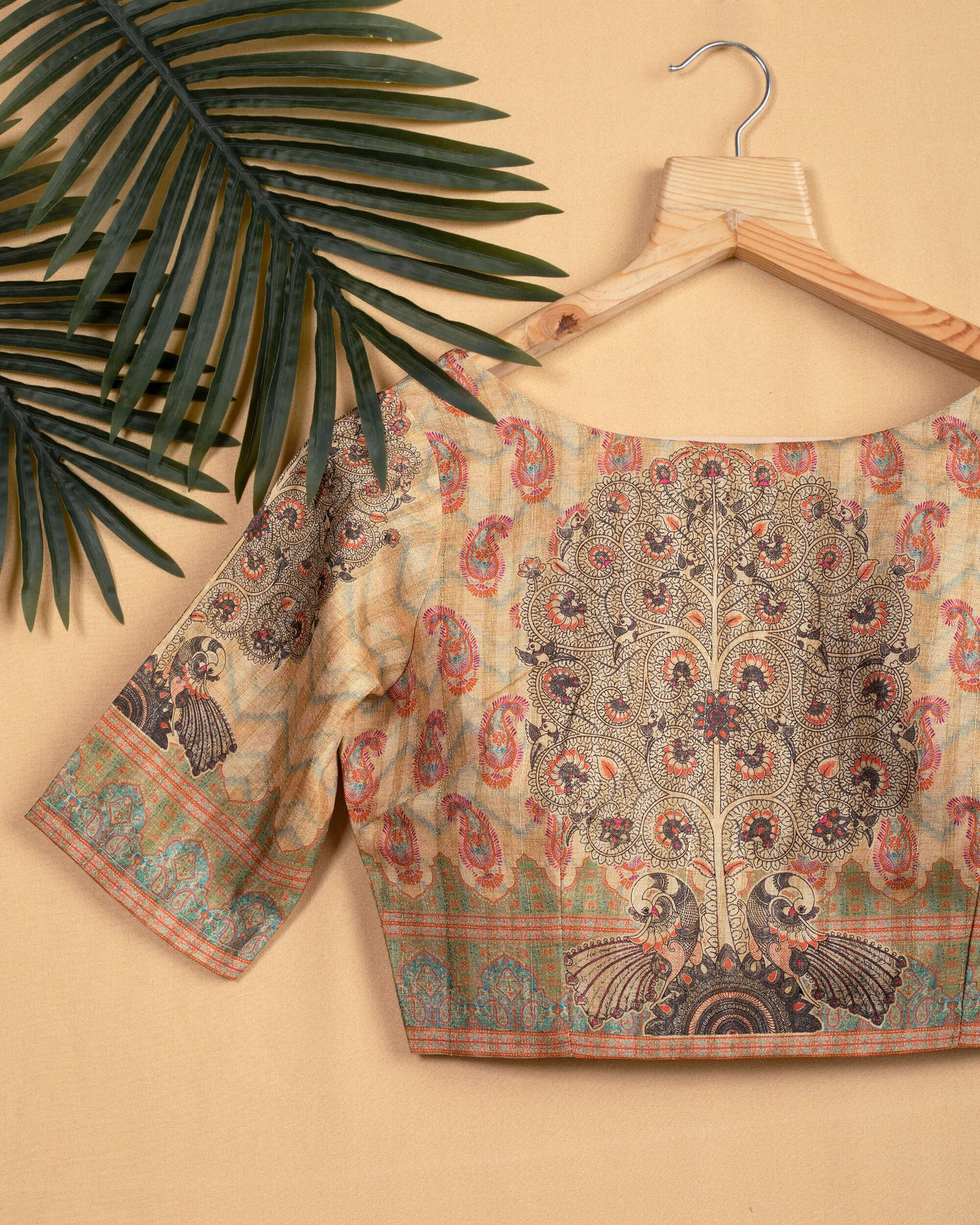 Madhuvanii Printed Boat Neck Blouse