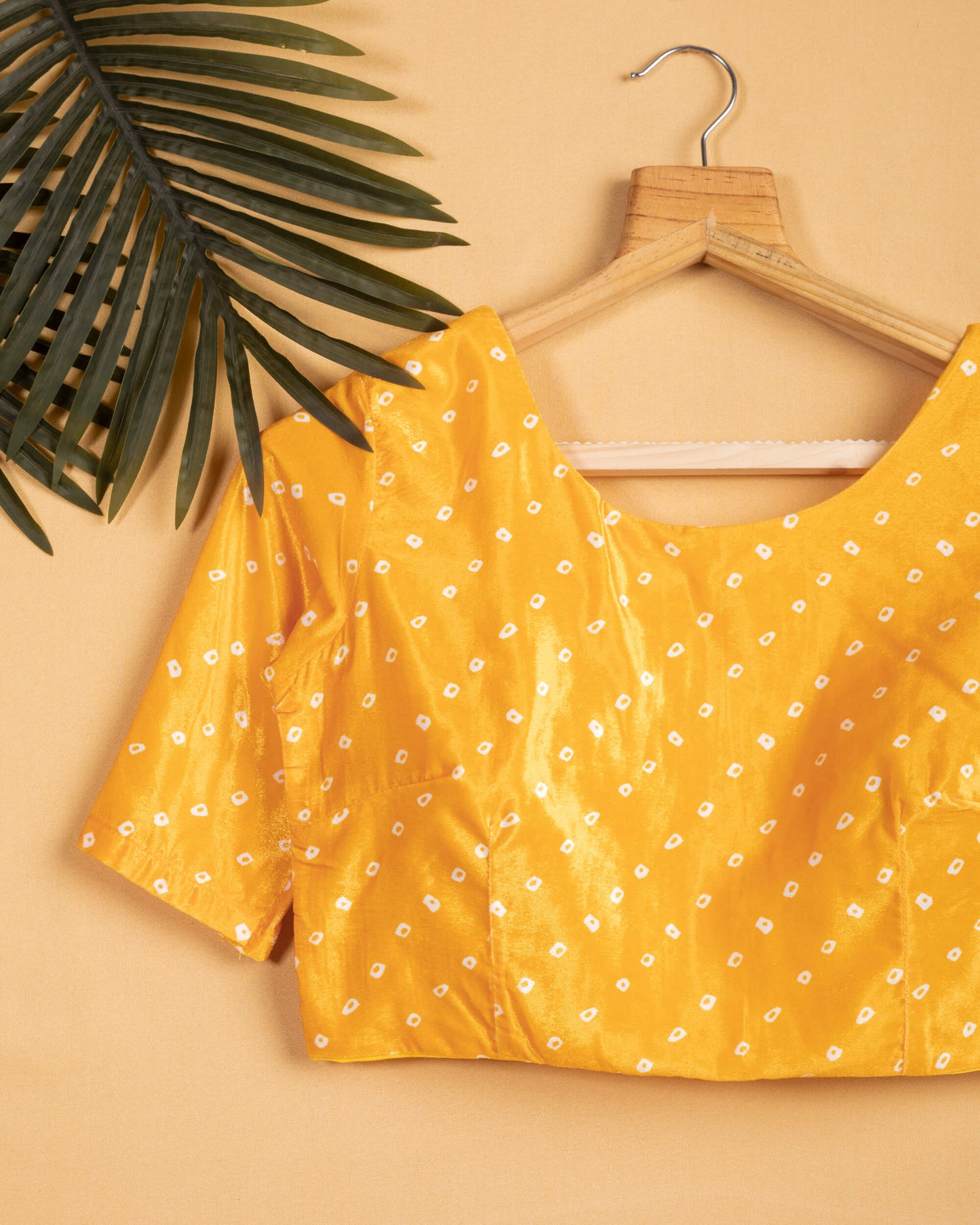 Yellow Bandhani Printed Blouse