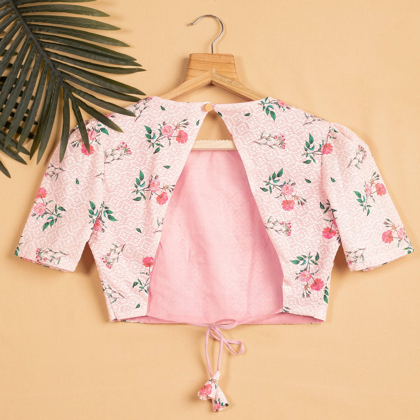 Floral Printed Backless Blouse