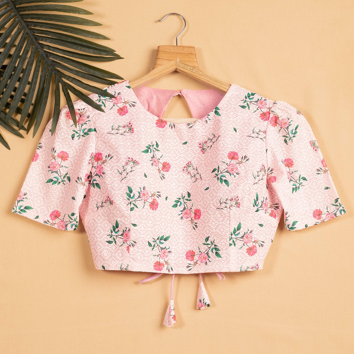 Floral Printed Backless Blouse