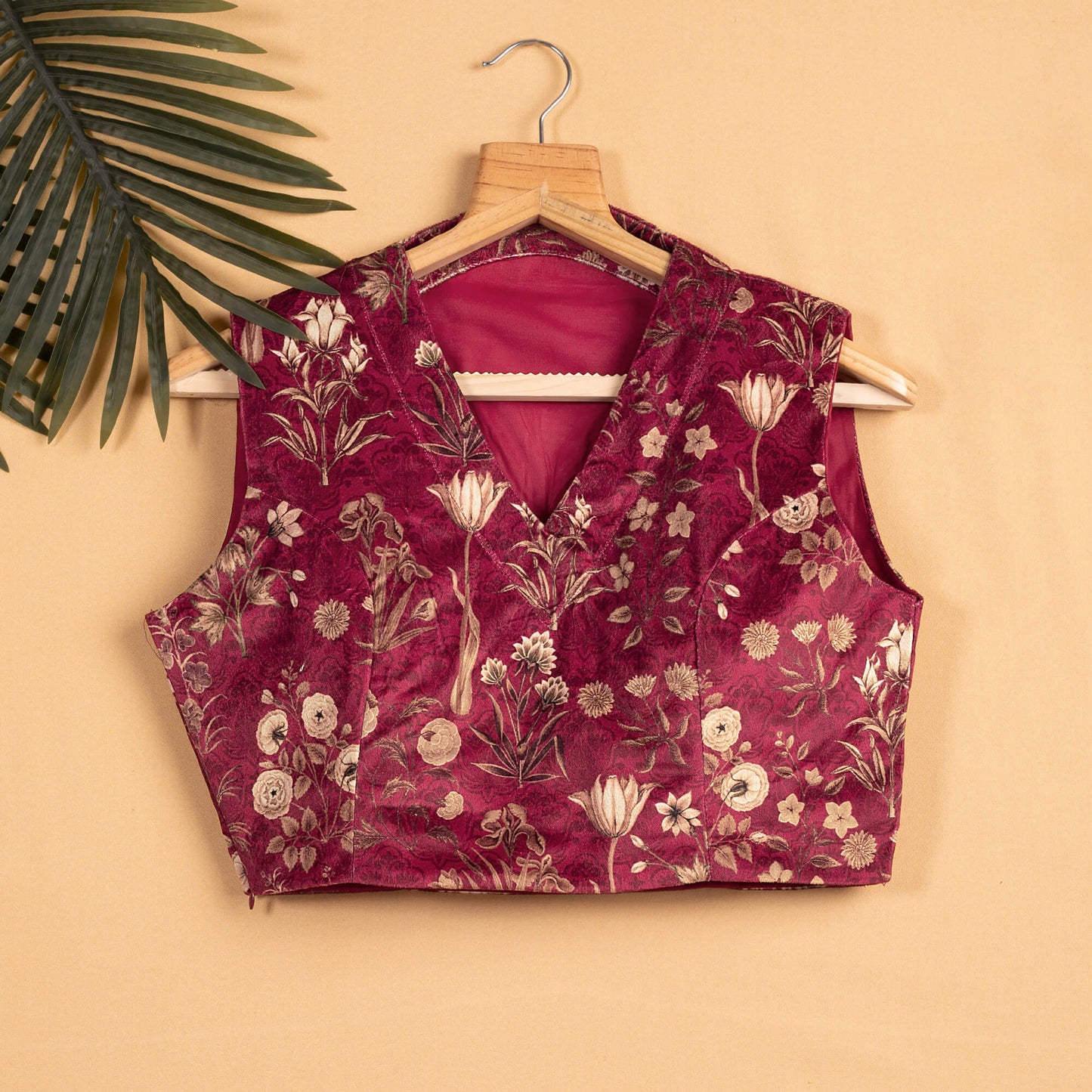 Floral Printed Backless Blouse