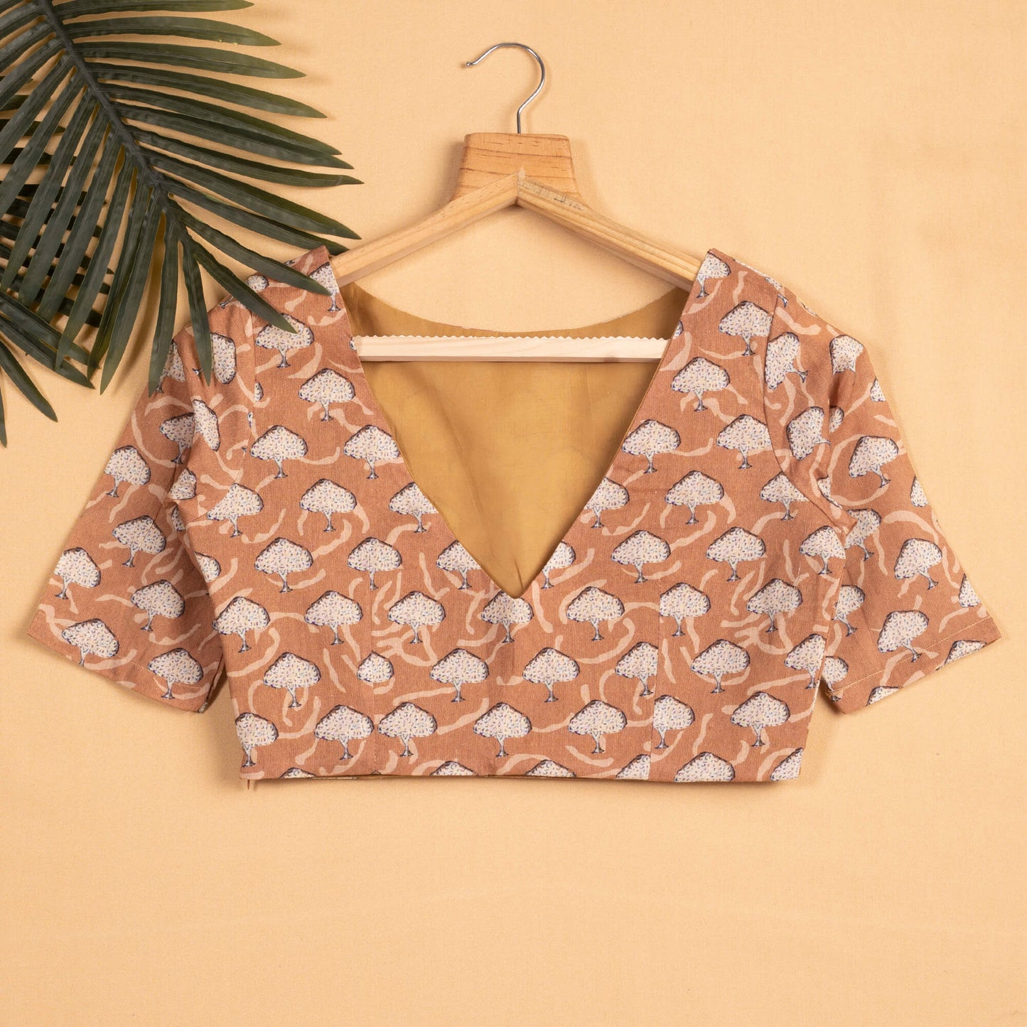 Ethnic Printed Backless Blouse