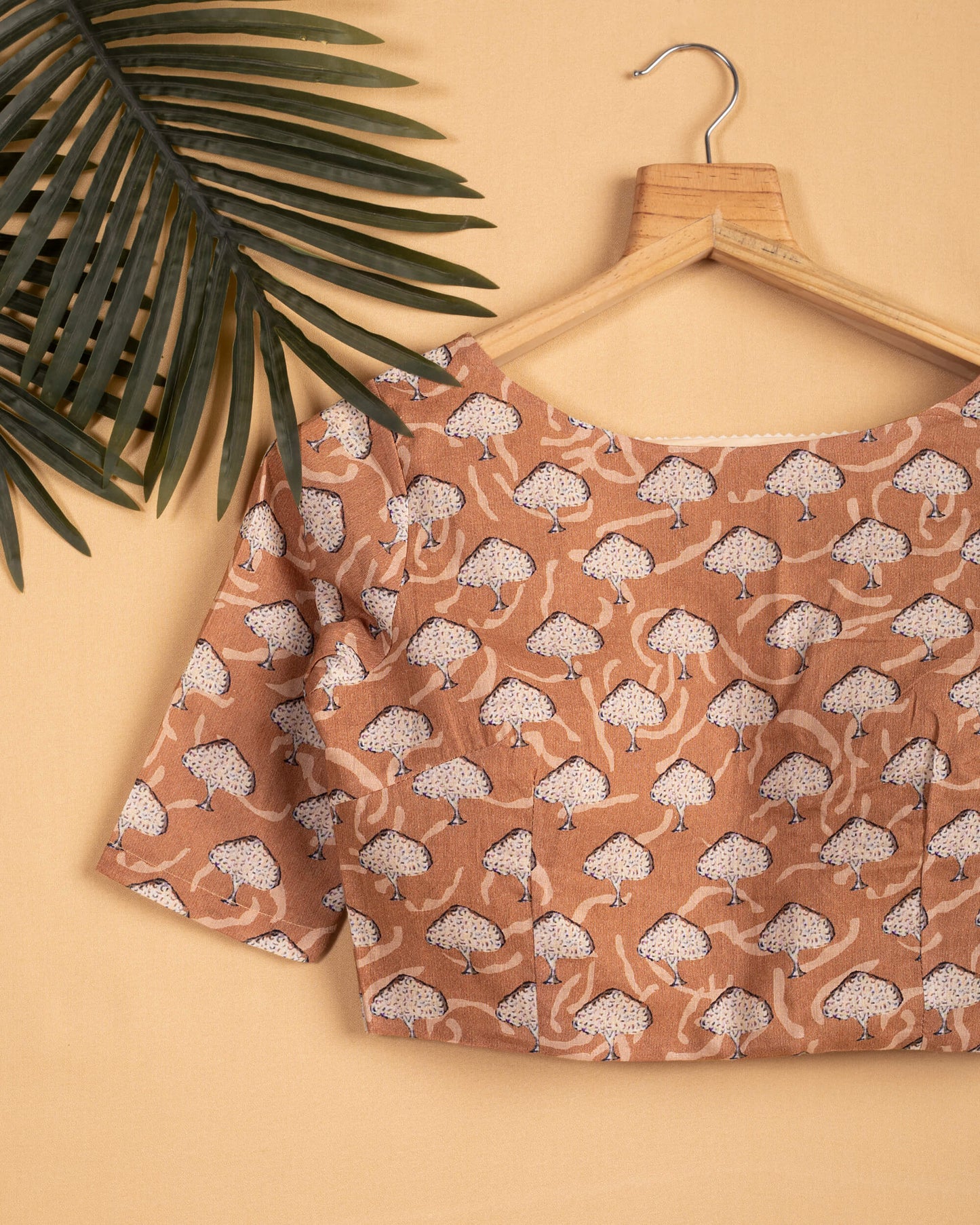 Ethnic Printed Backless Blouse