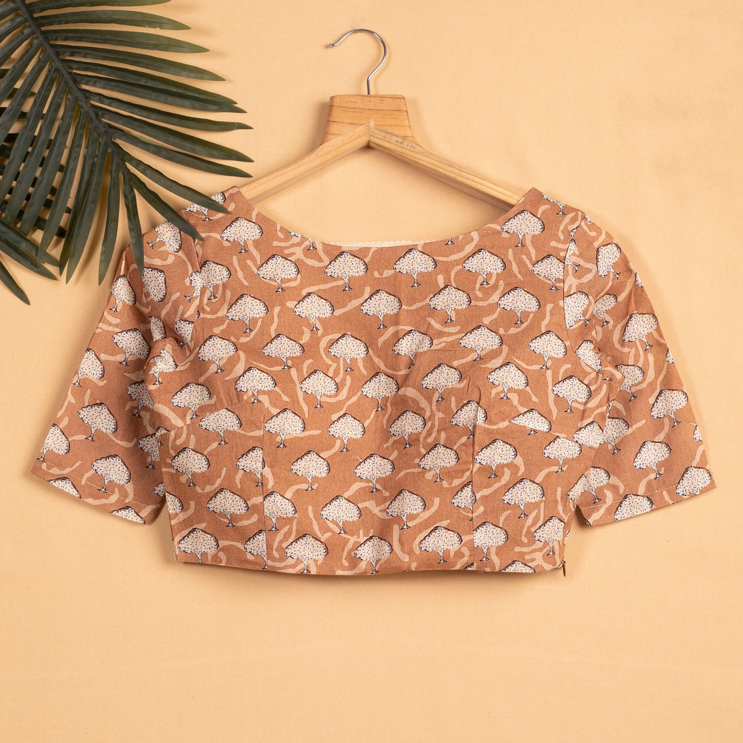Ethnic Printed Backless Blouse