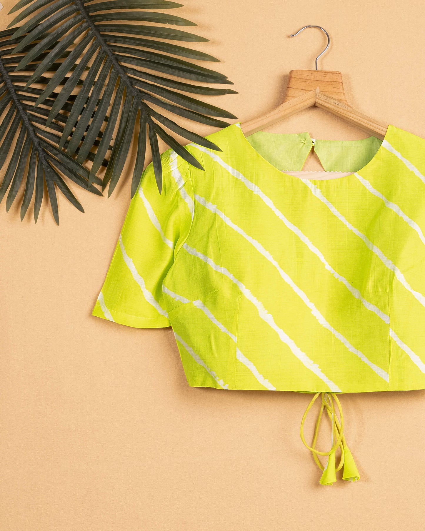 Leheriya Printed Backless Blouse