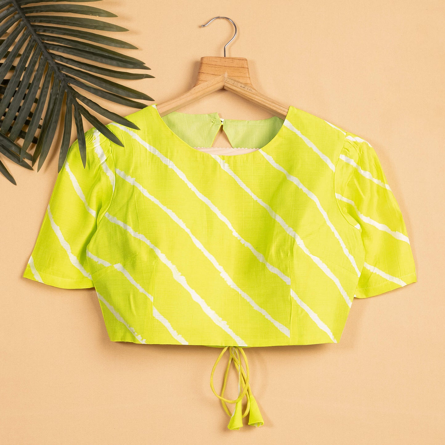 Leheriya Printed Backless Blouse