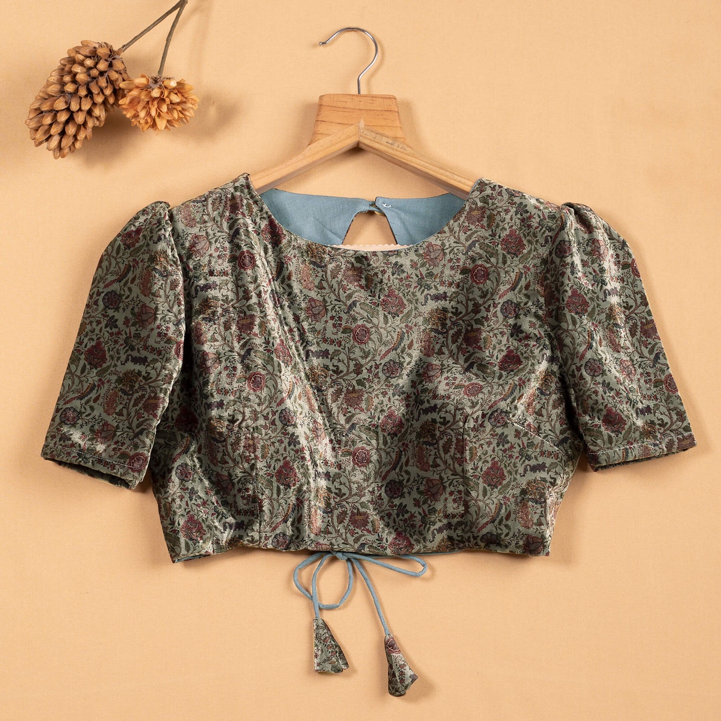 Velvet Backless Blouse