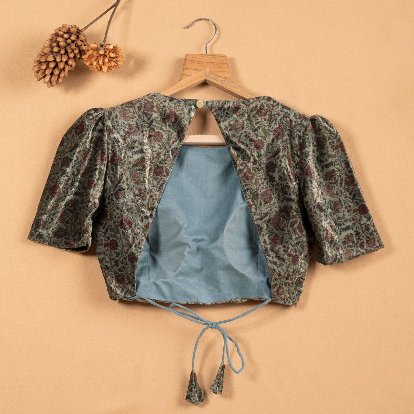 Velvet Backless Blouse