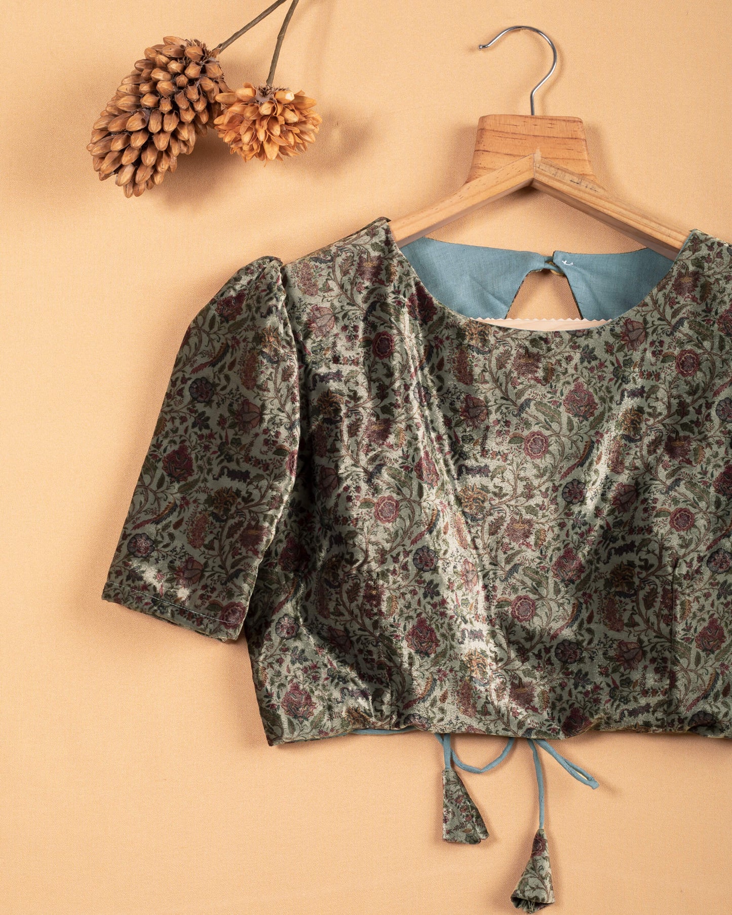 Velvet Backless Blouse