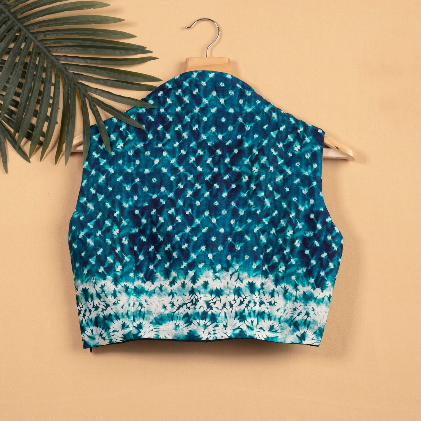 Blue Tye And Dye Sleeveless Blouse