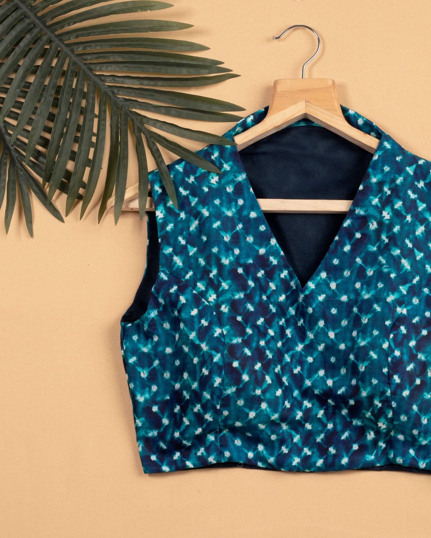 Blue Tye And Dye Sleeveless Blouse