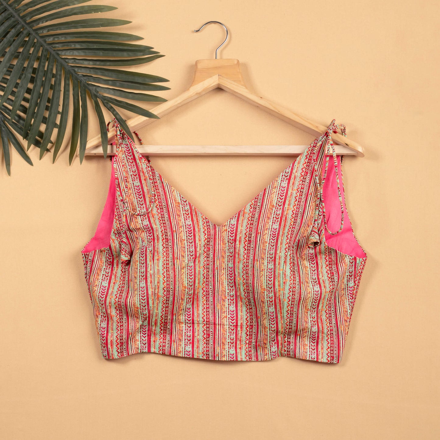 Pink Spaghetti Tie Up Blouse