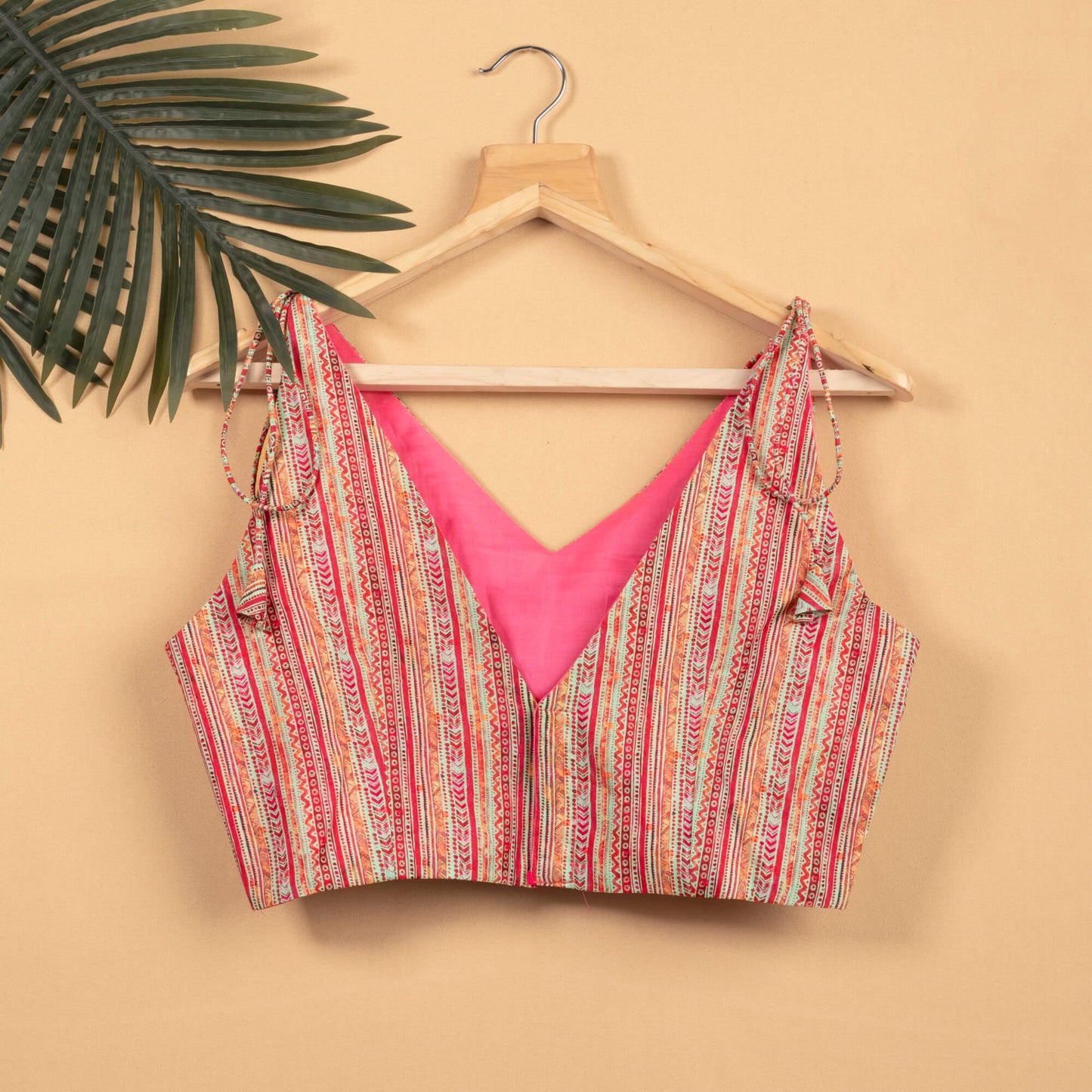 Pink Spaghetti Tie Up Blouse