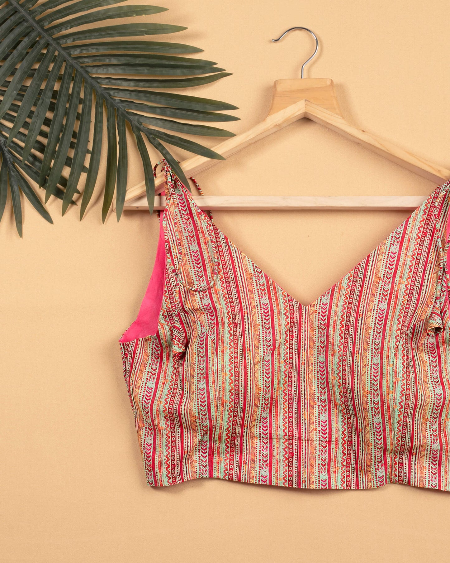 Pink Spaghetti Tie Up Blouse
