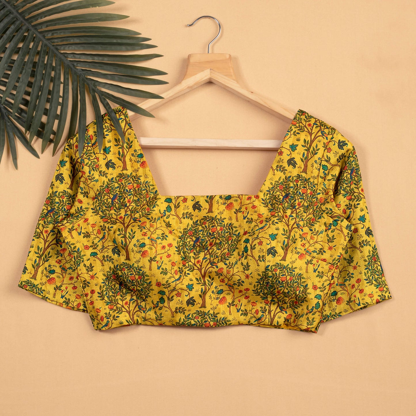 Flaxen Yellow Madhuvanii Printed Blouse