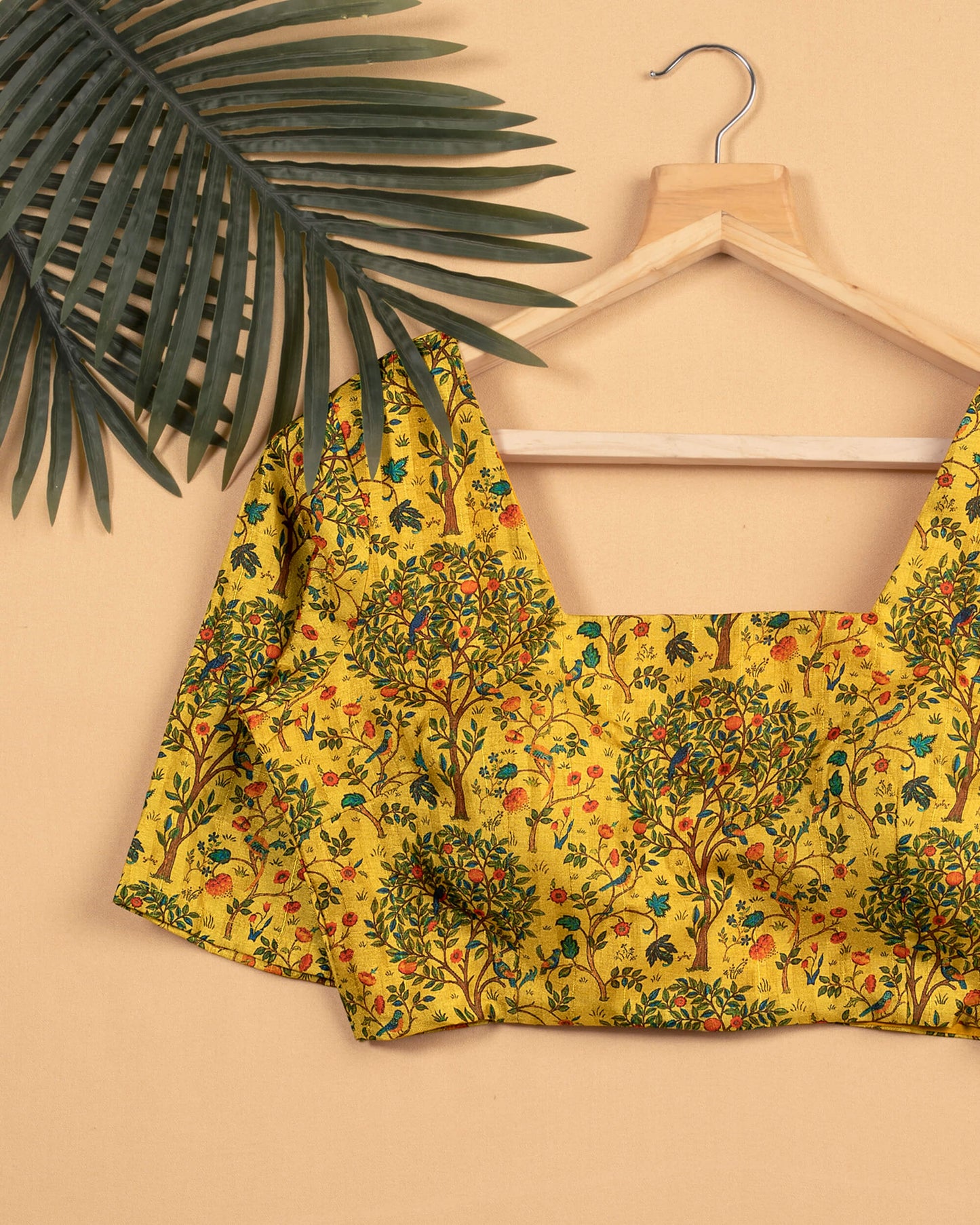 Flaxen Yellow Madhuvanii Printed Blouse