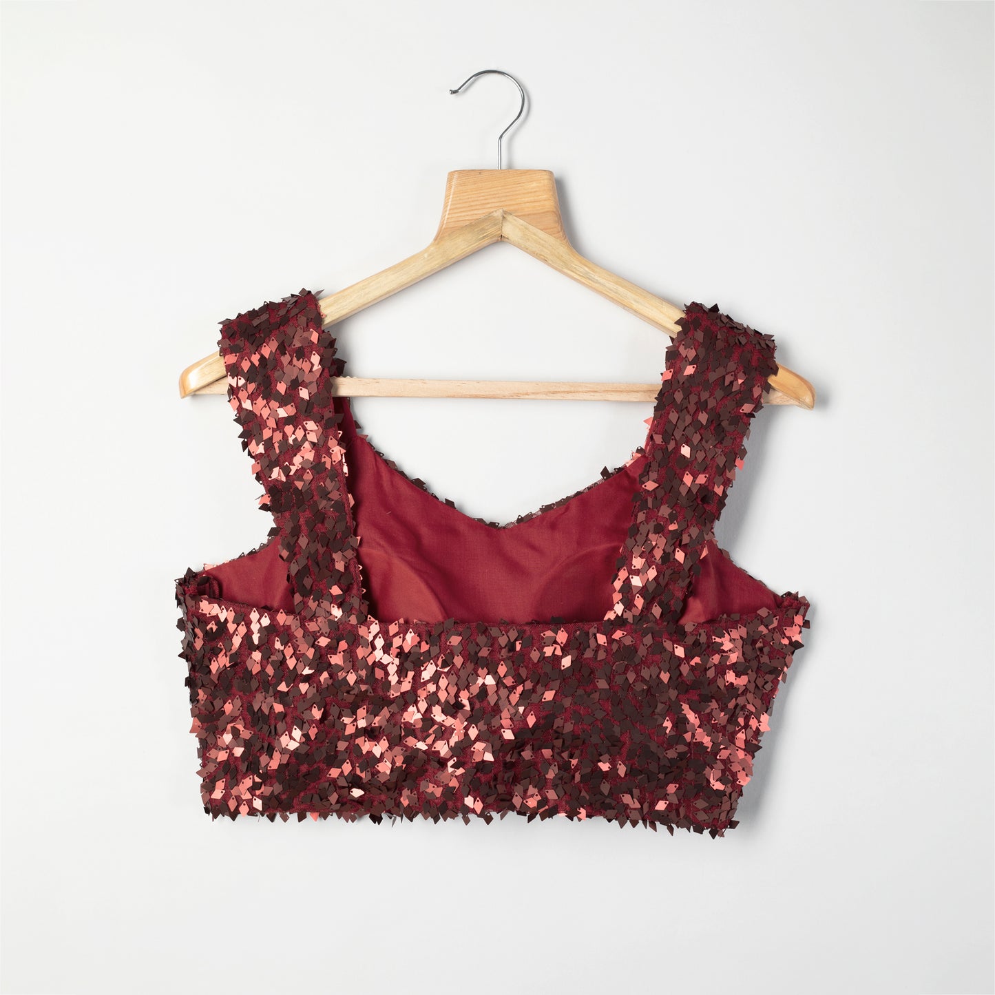 Maroon Fancy Diamond Sequins Blouse