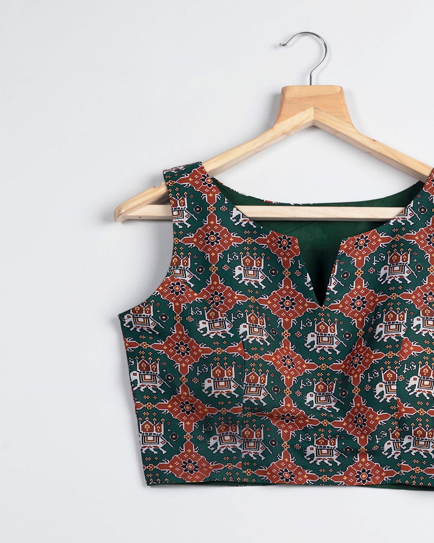 Patolaa Printed Muslin V Neck Blouse