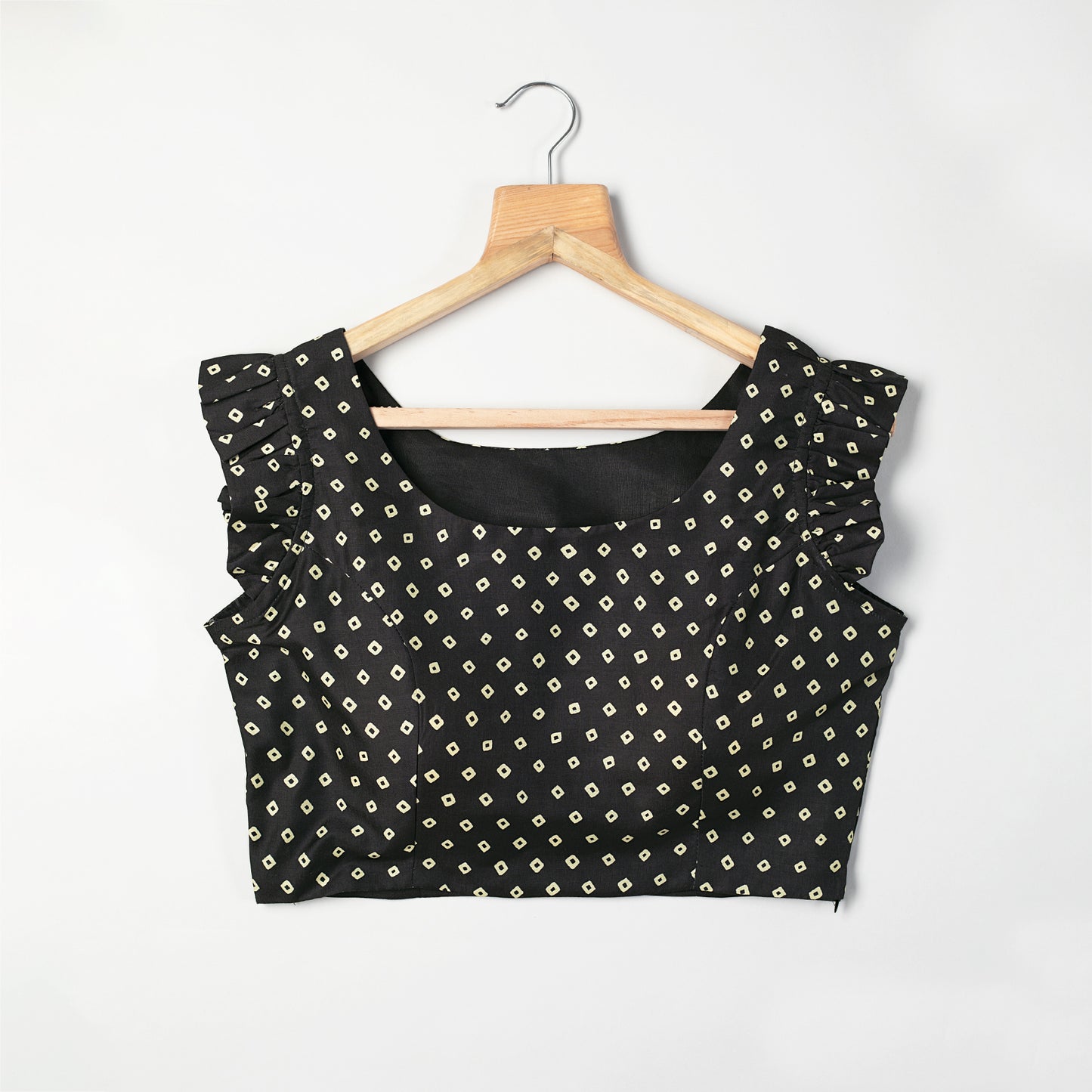 Black Bandhanii Printed Muslin Blouse