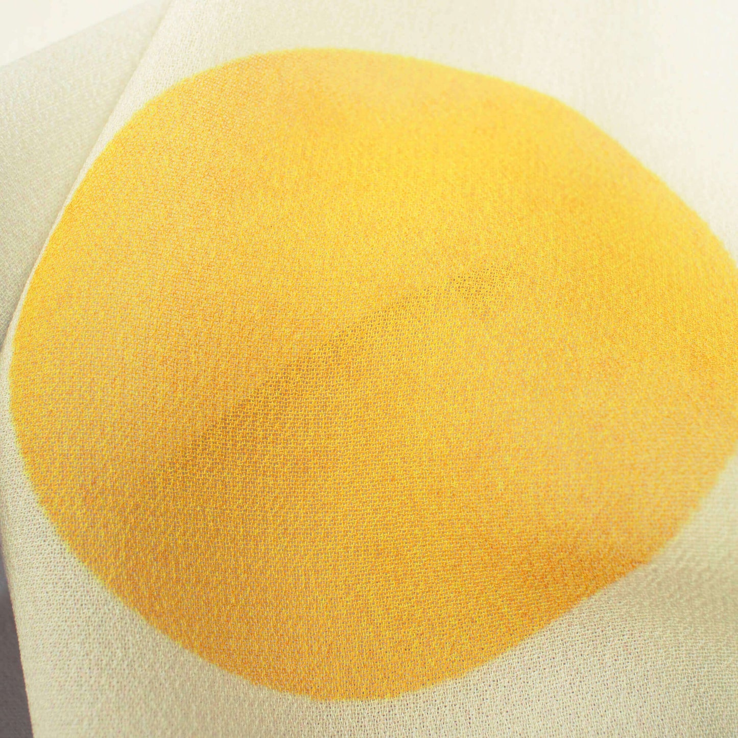 Vedi's Choice Beige And Orange Polka Dot Pattern Digital Print Georgette Fabric