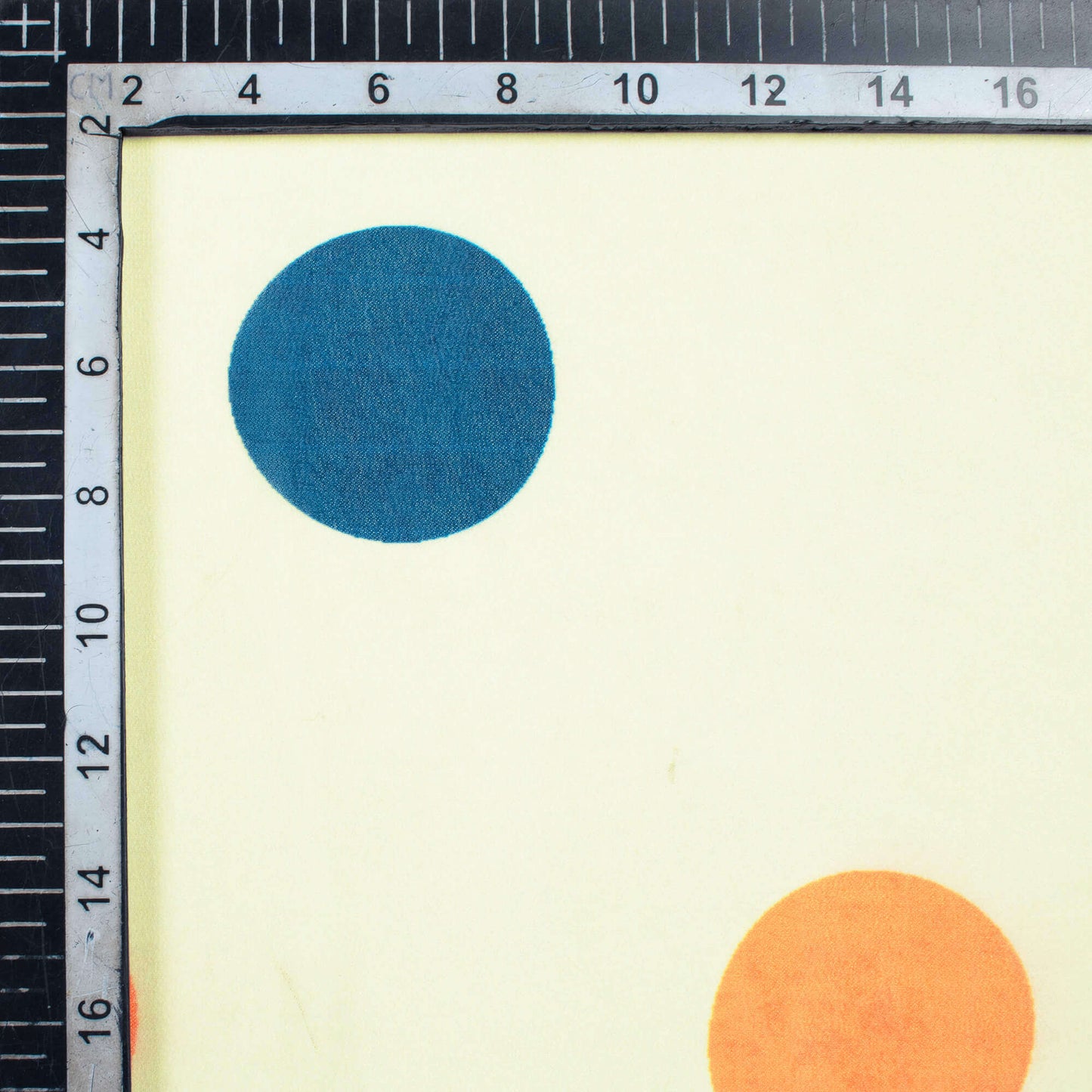 Vedi's Choice Beige And Orange Polka Dot Pattern Digital Print Georgette Fabric
