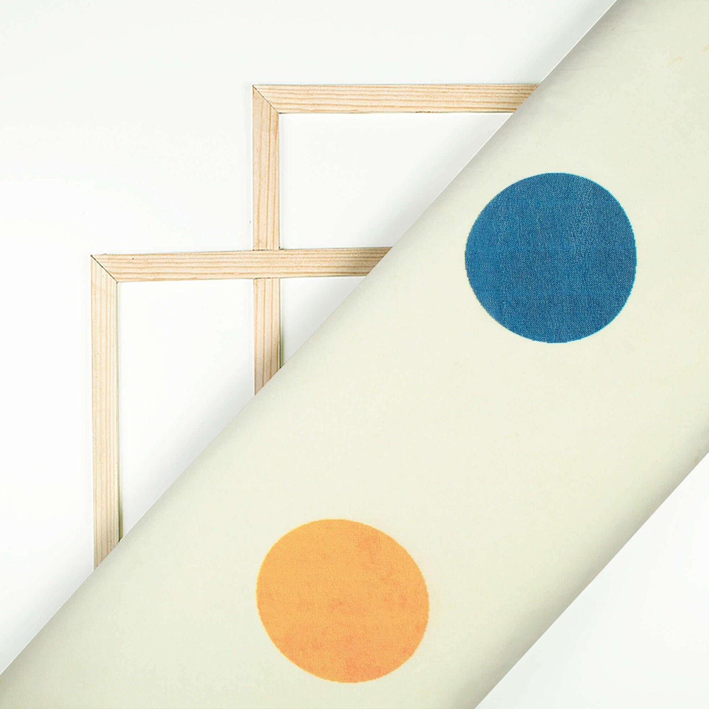 Vedi's Choice Beige And Orange Polka Dot Pattern Digital Print Georgette Fabric - Fabcurate