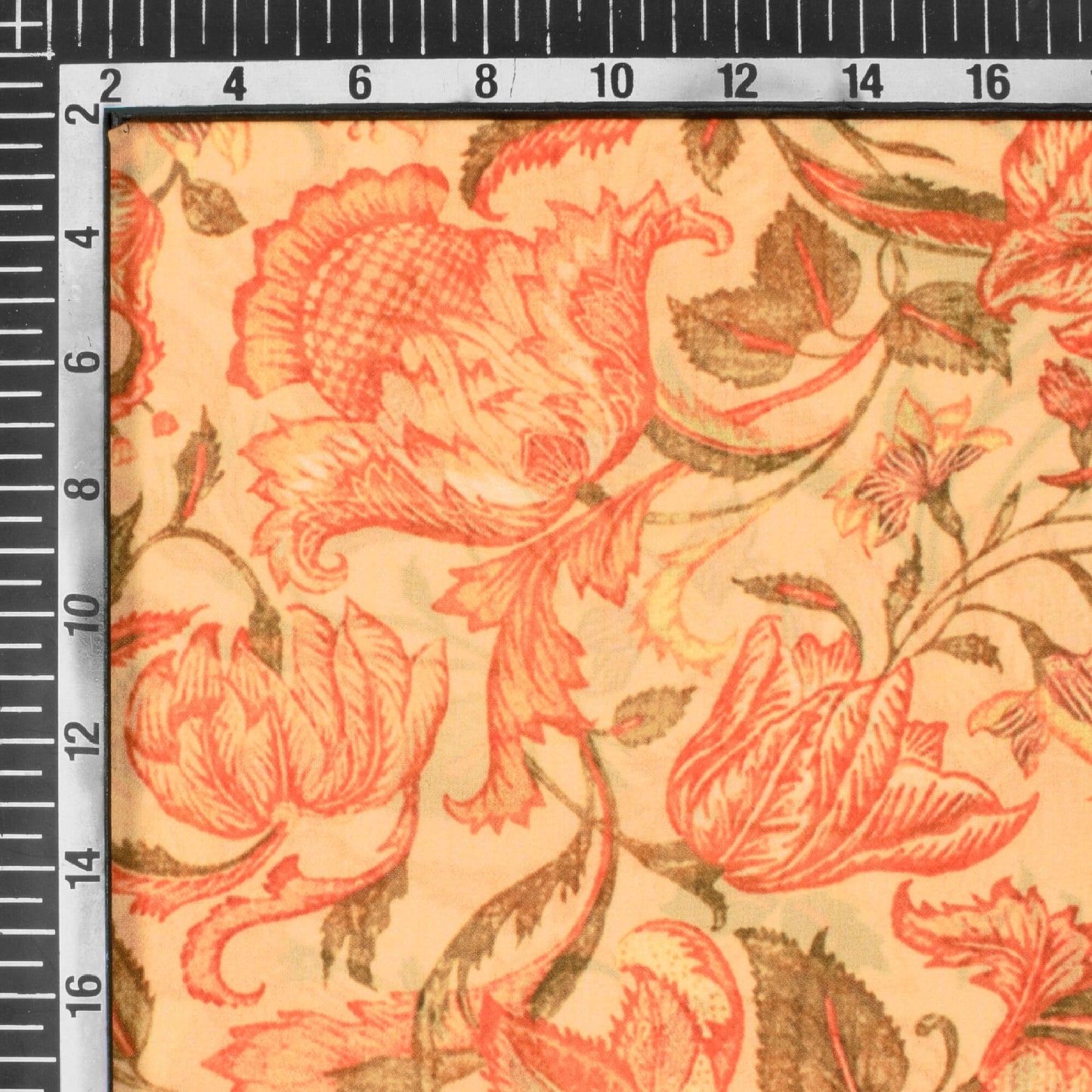 Sathvika's Choice Melow Yellow And Orange Floral Pattern Digital Print Georgette Fabric