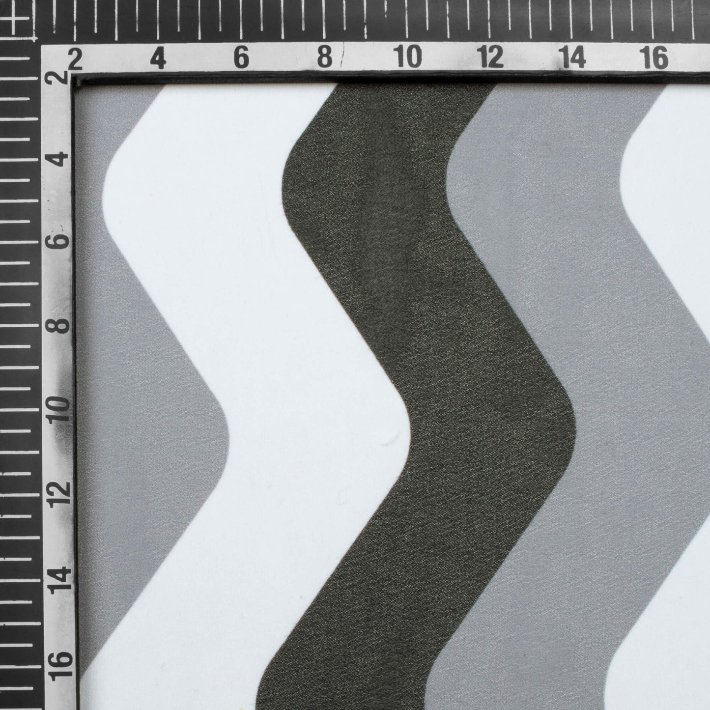 Senalda's Choice Black And White Chevron Pattern Digital Print Georgette Fabric - Fabcurate