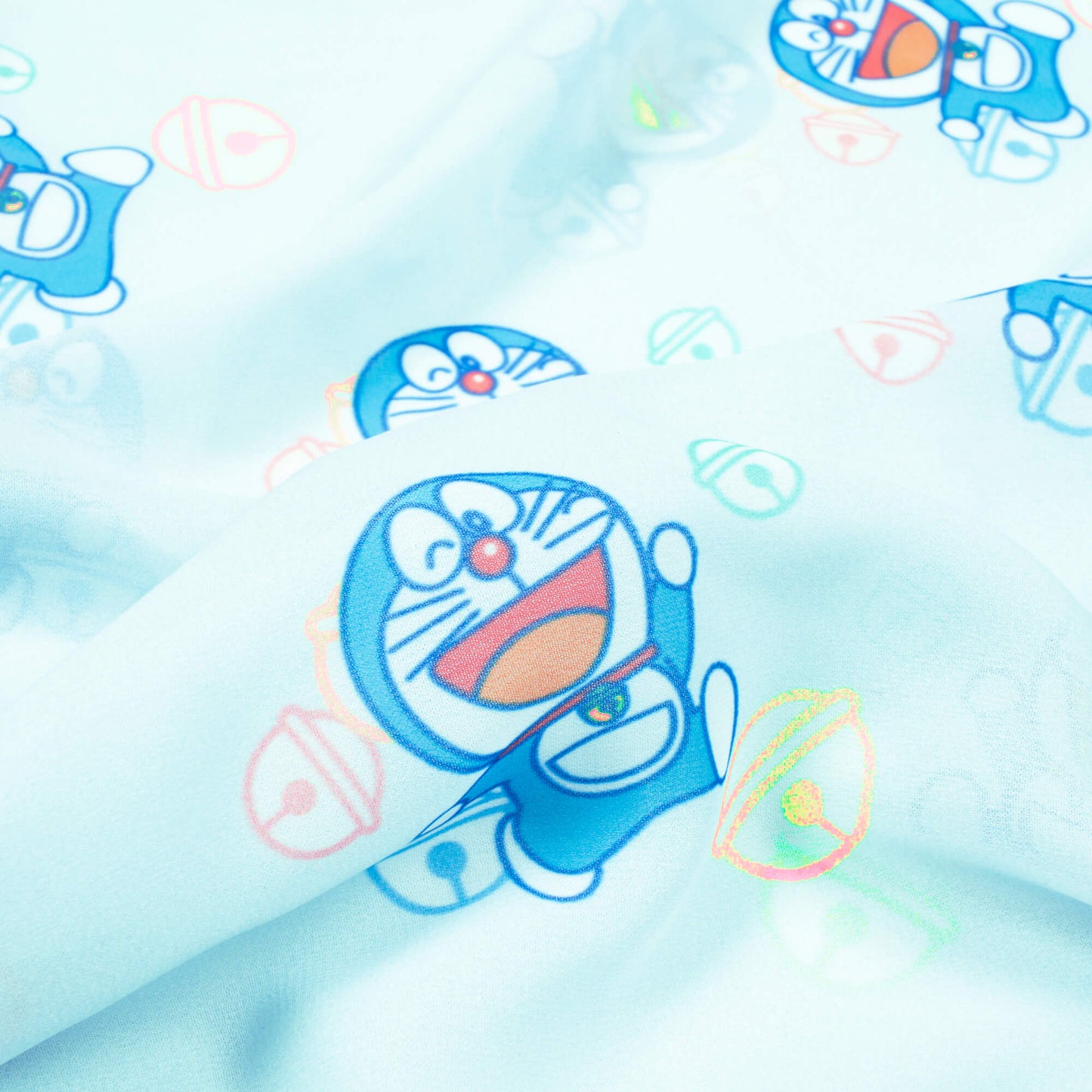 Ravina's Choice Light Blue Quirky Pattern Digital Print Georgette Fabric