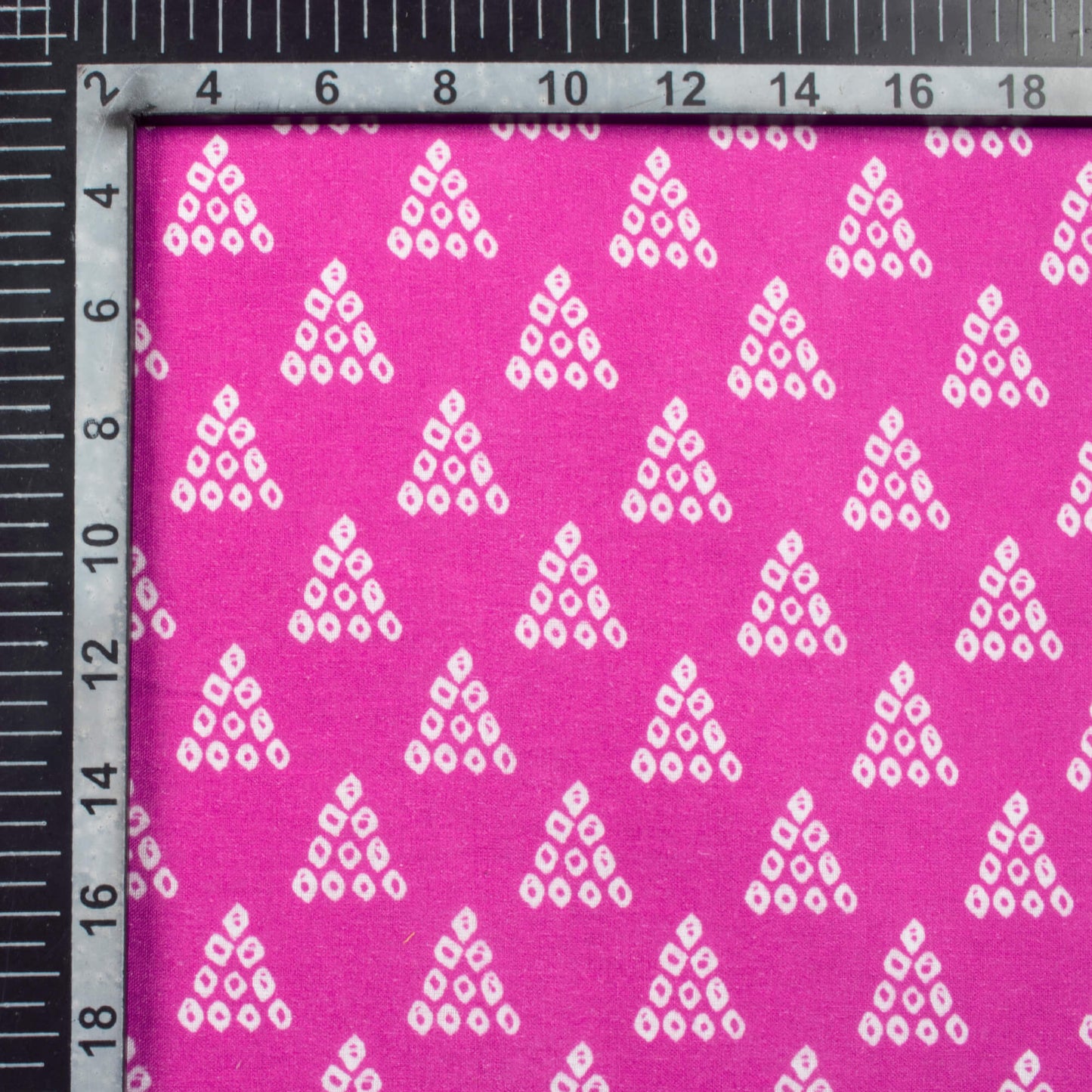 Varsha's Choice Magenta Pink And White Geometric Pattern Digital Print Cotton Cambric Fabric