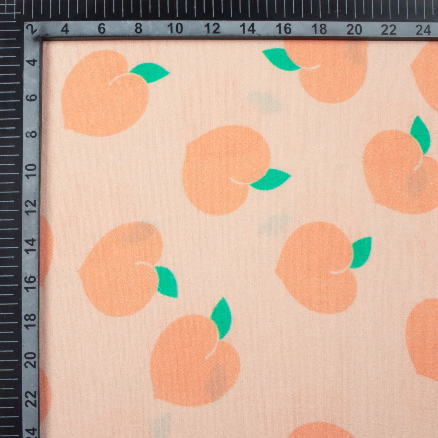 Rinku's Choice Salmon Peach Quirky Pattern Digital Print Cotton Cambric Fabric