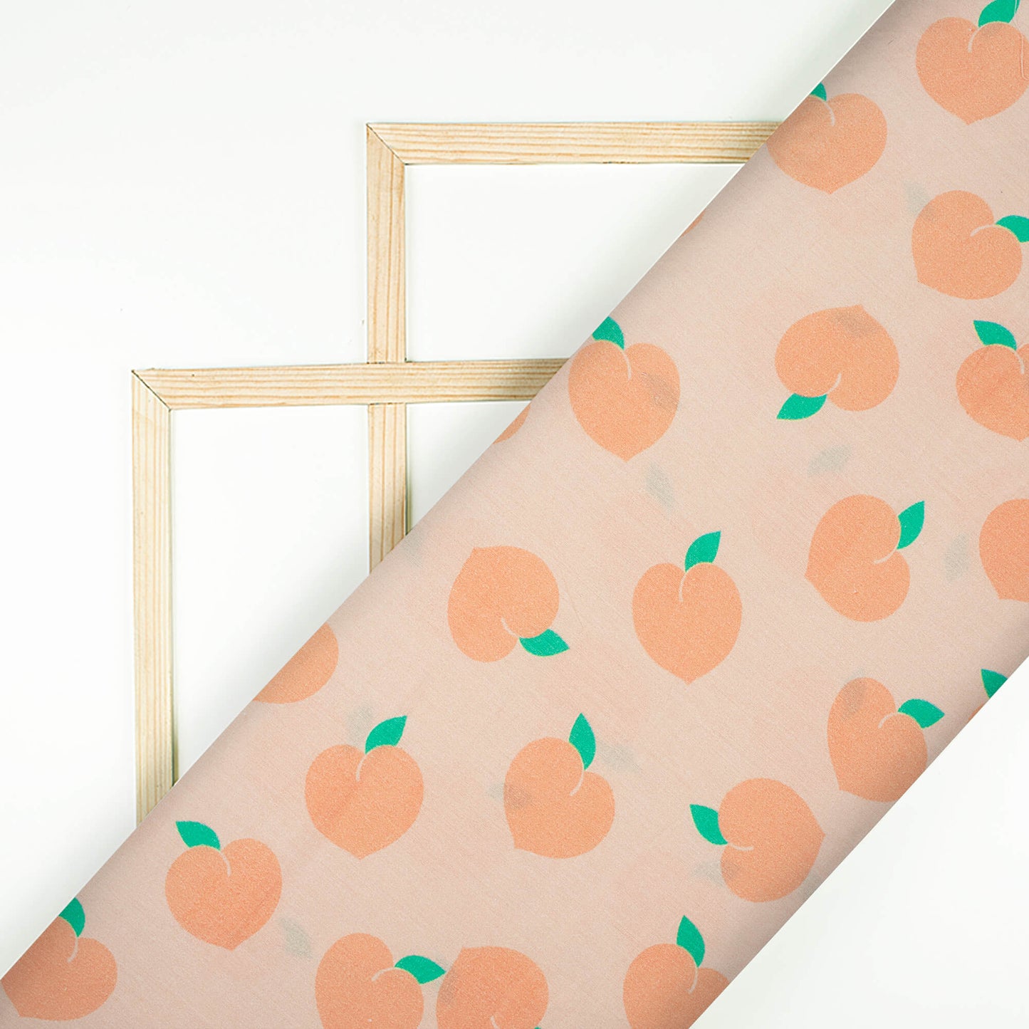Rinku's Choice Salmon Peach Quirky Pattern Digital Print Cotton Cambric Fabric