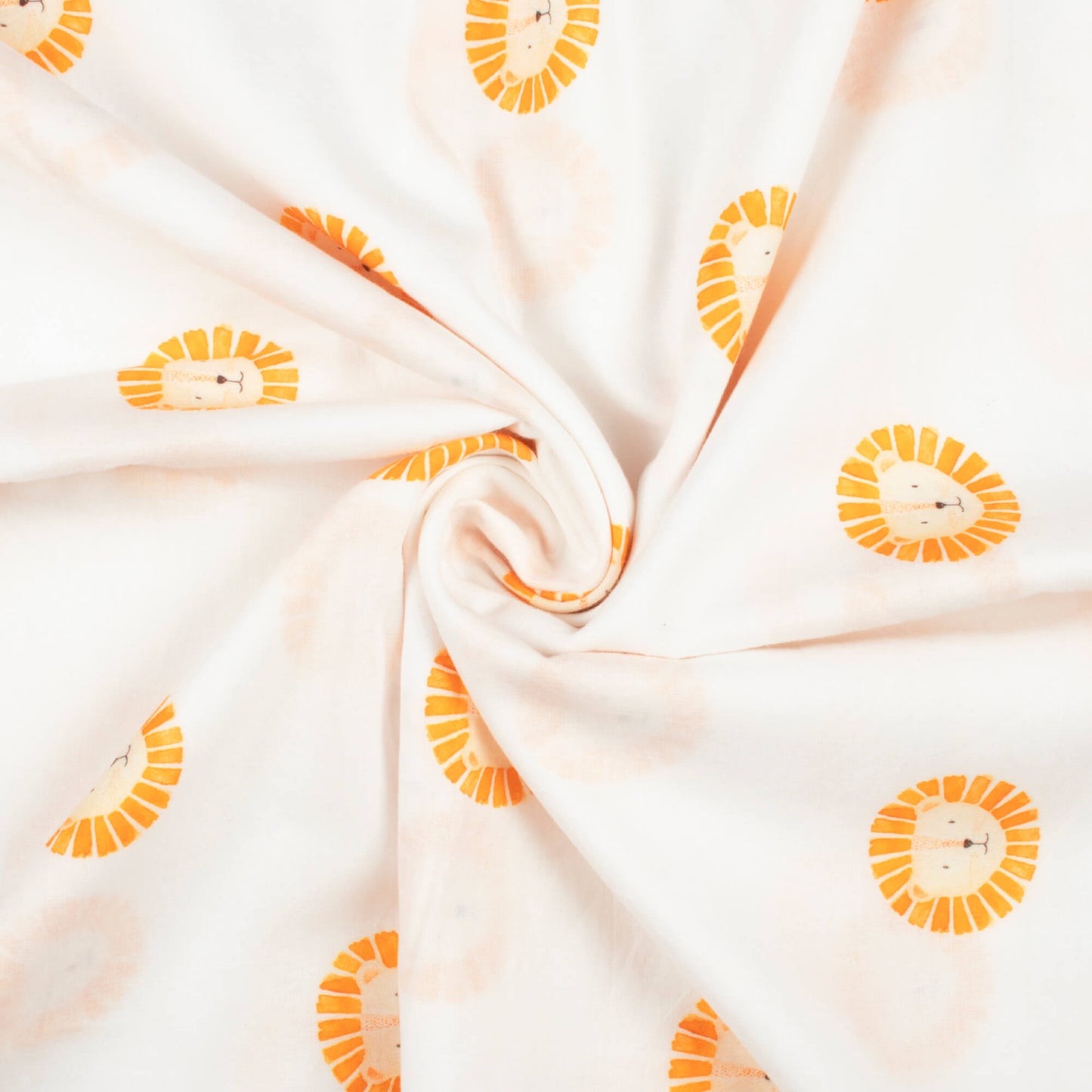 Kavya's Choice White And Yellow Animal Pattern Digital Print Cotton Cambric Fabric