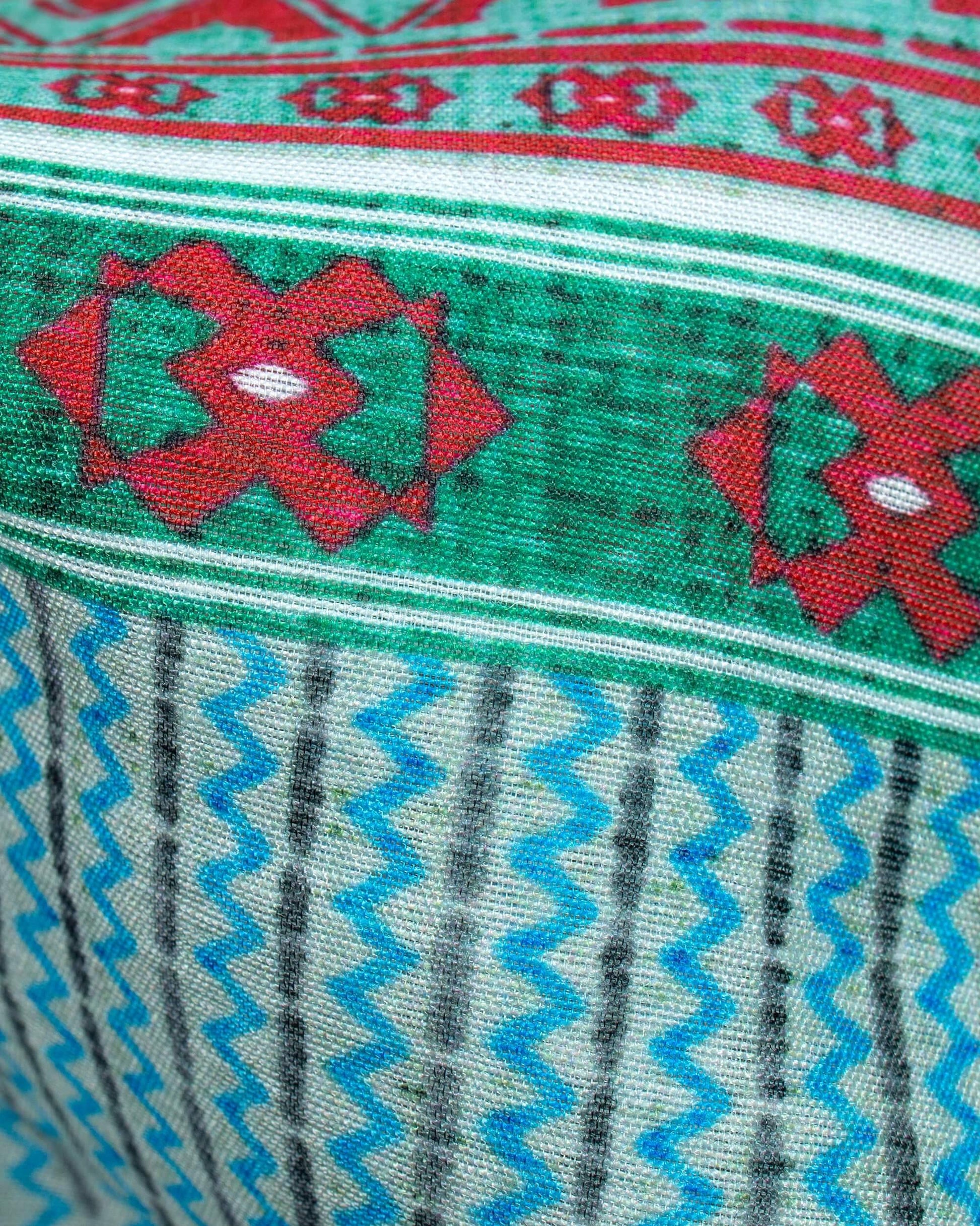 Multi-Color Stripes Pattren Digital Print Chanderi Dupatta With Tassels - Fabcurate