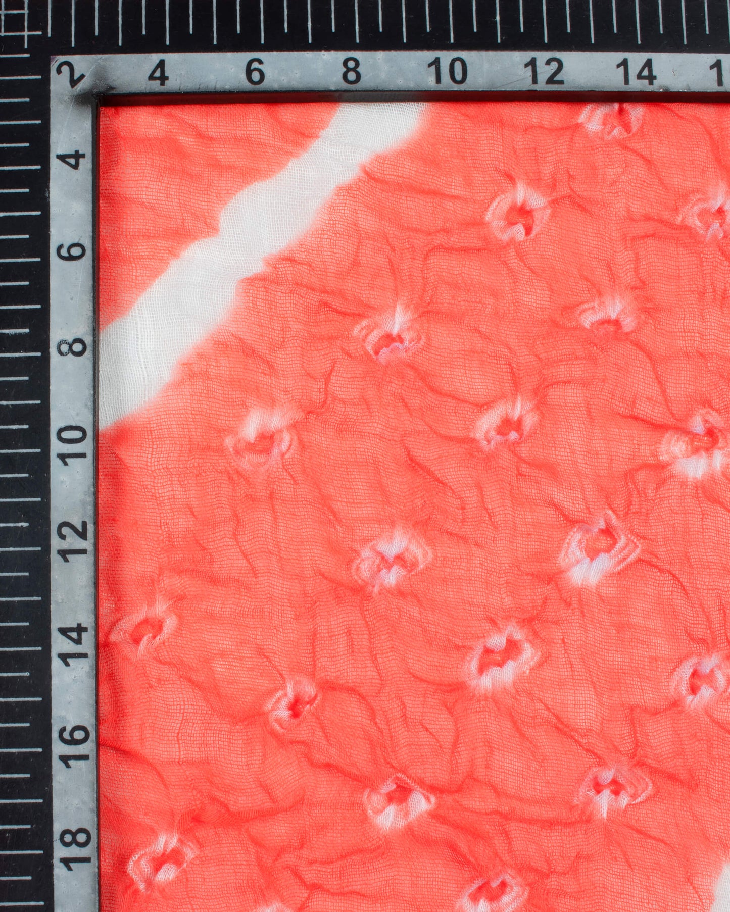 Salmon Pink Kutchhi Bandhani Tie & Dye Cotton Dupatta