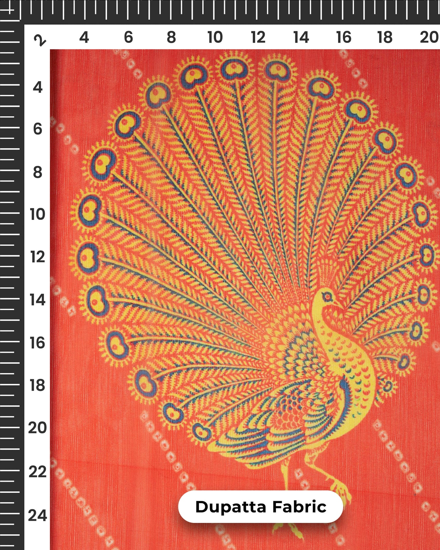 Pink And Red Digital Print Traditional Chiffon Dupatta With Tassles