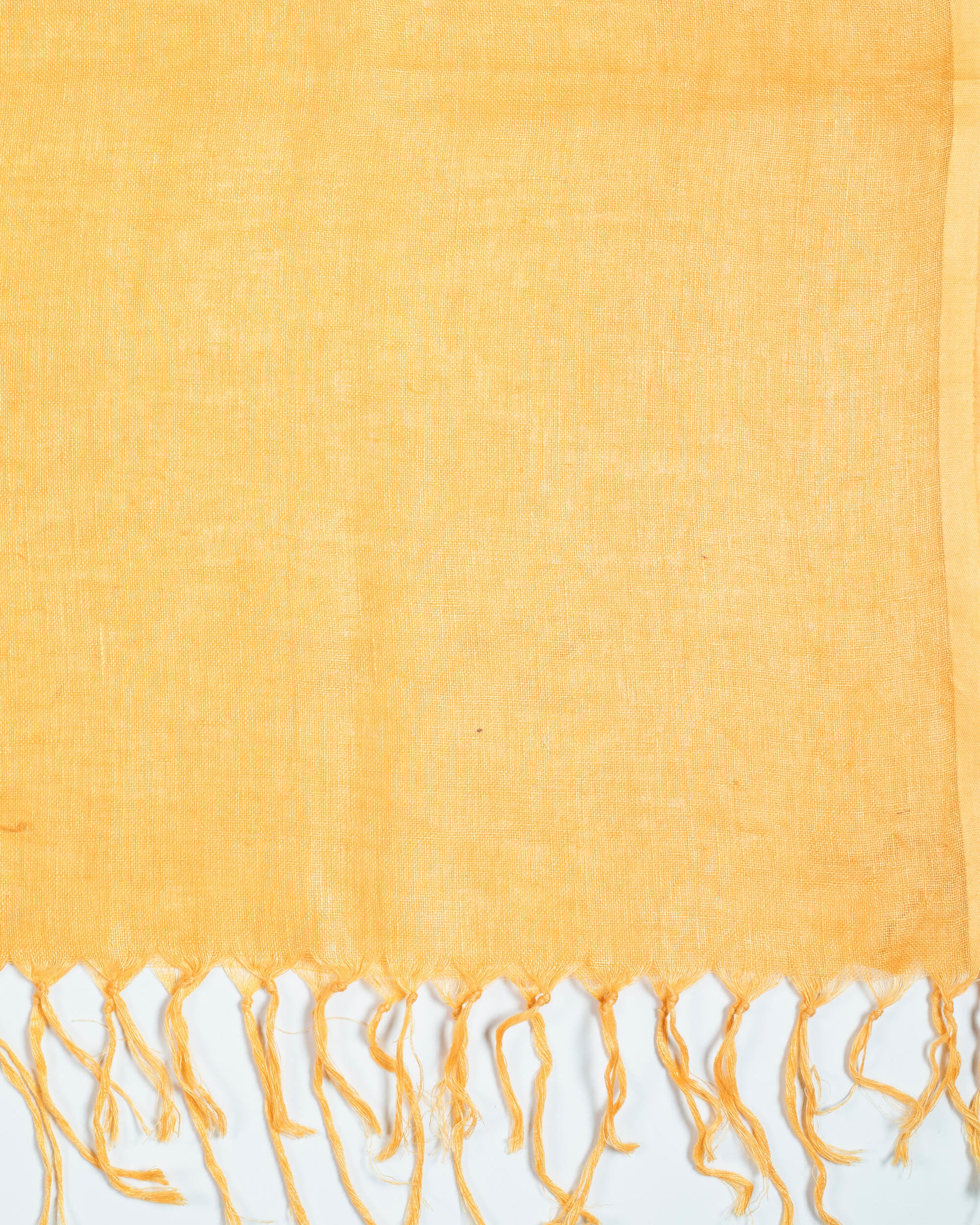Yellow Plain Woven Bhagalpuri Viscose Linen Dupatta - Fabcurate