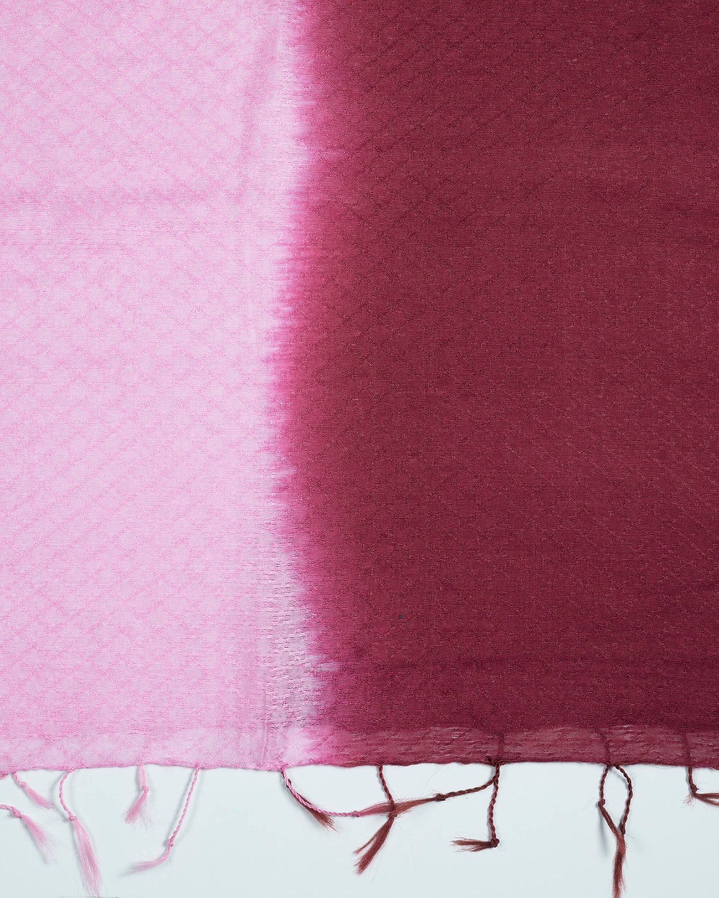 Maroon And Pink Tie & Dye Pattern Woven Bhagalpuri Premium Dobby Viscose Silk Dupatta - Fabcurate