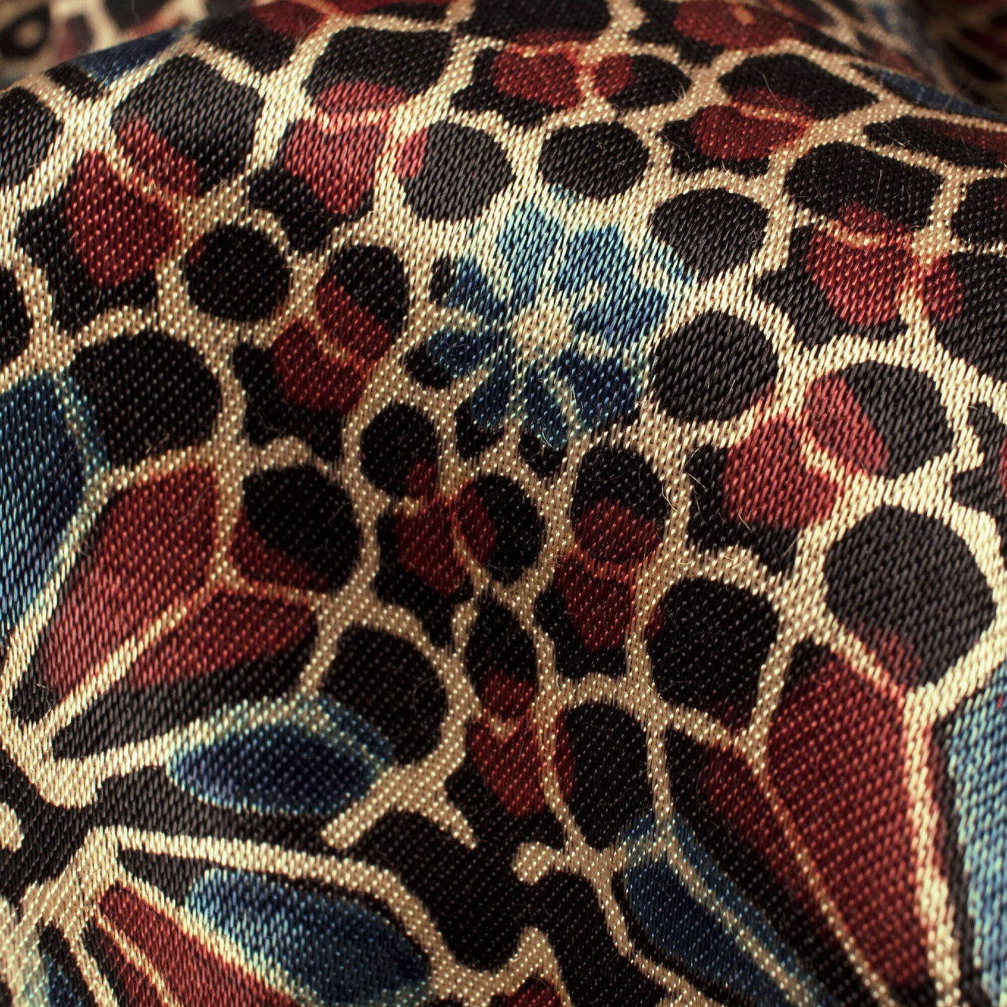 Black And Maroon Floral Pattern Ajrakh Handblock Natural Dye Mashru Silk Fabric - Fabcurate