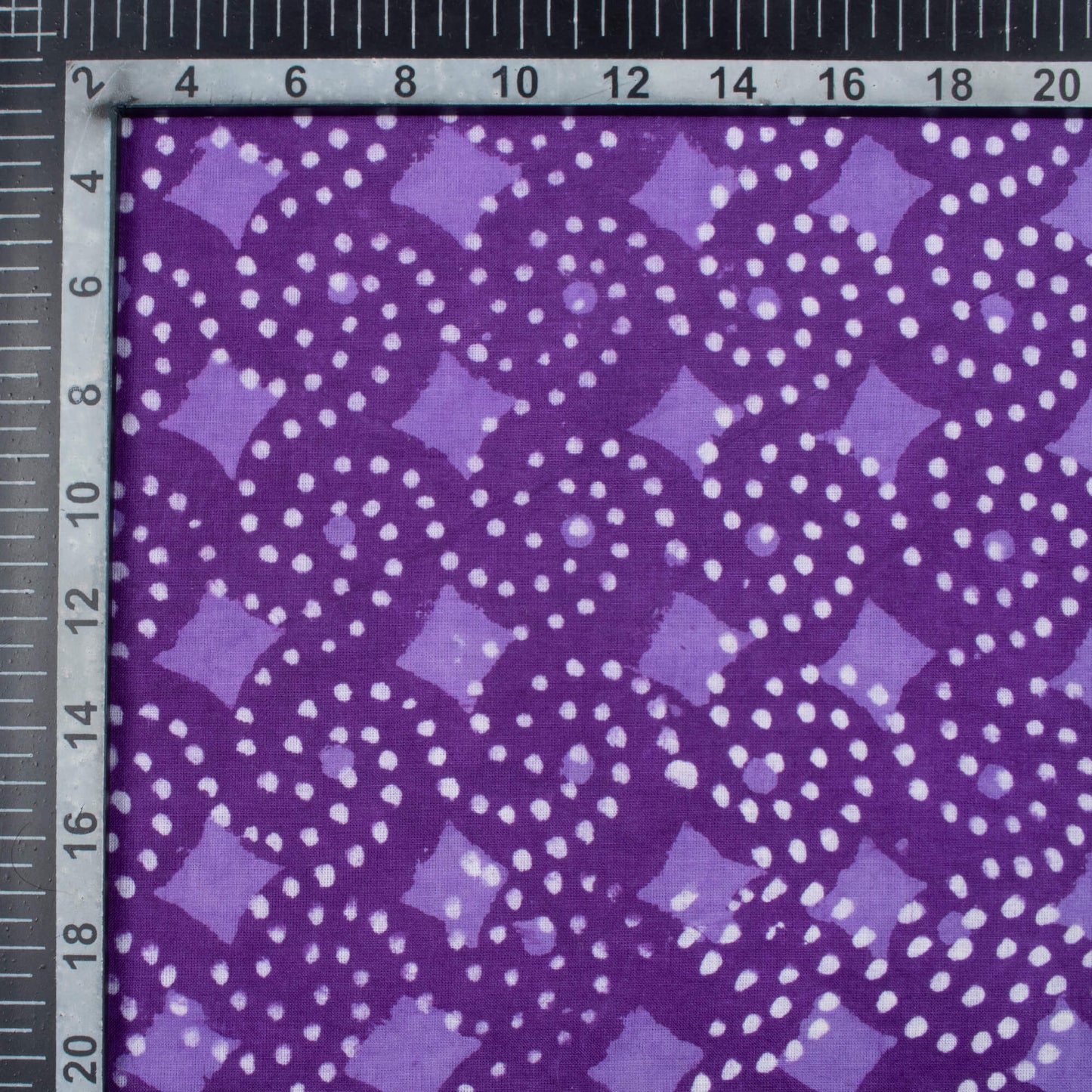 Grape Purple And White Traditional Pattern Bagru Dabu Handblock Cotton Fabric