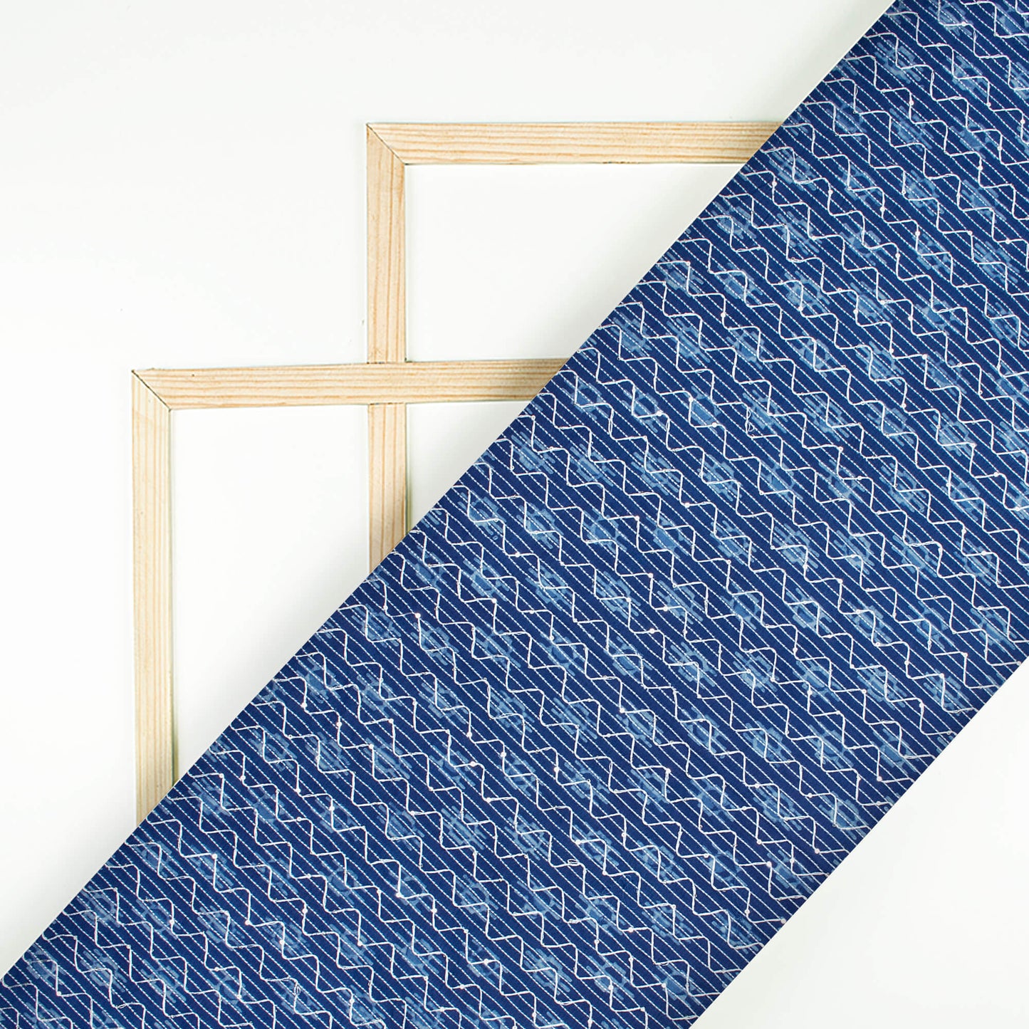 Indigo Booti Pattern Sequins Embroidery Natural Dye Akola Handblock Cotton Fabric