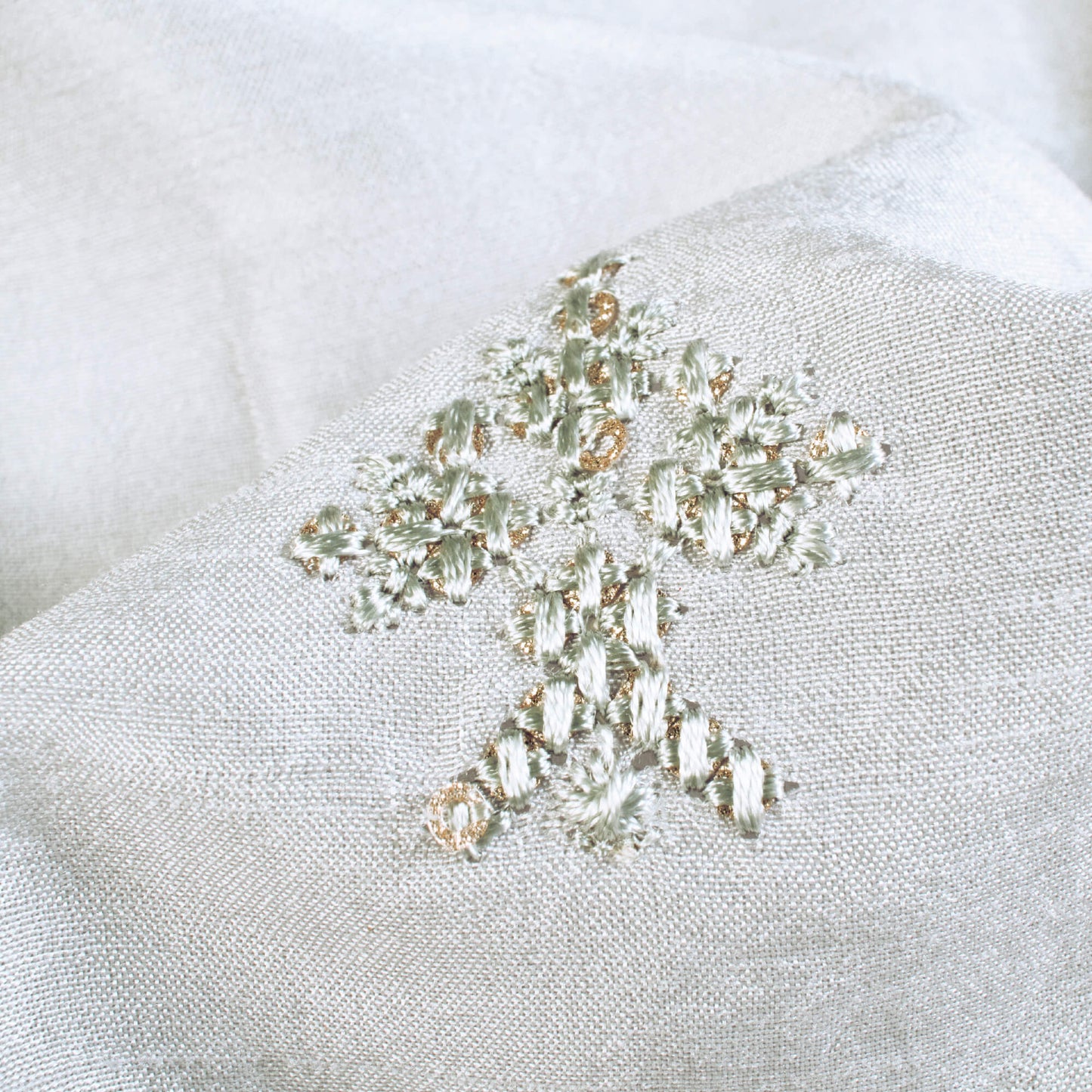 Pewter Grey Booti Pattern Embroidery Micro Modal Fabric - Fabcurate