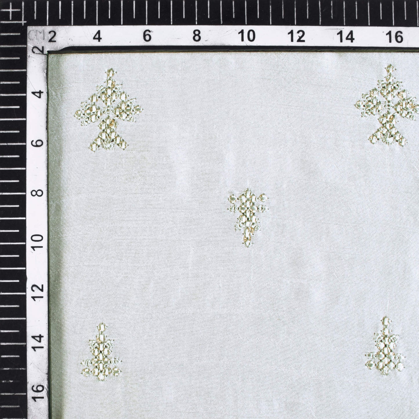 Pewter Grey Booti Pattern Embroidery Micro Modal Fabric - Fabcurate