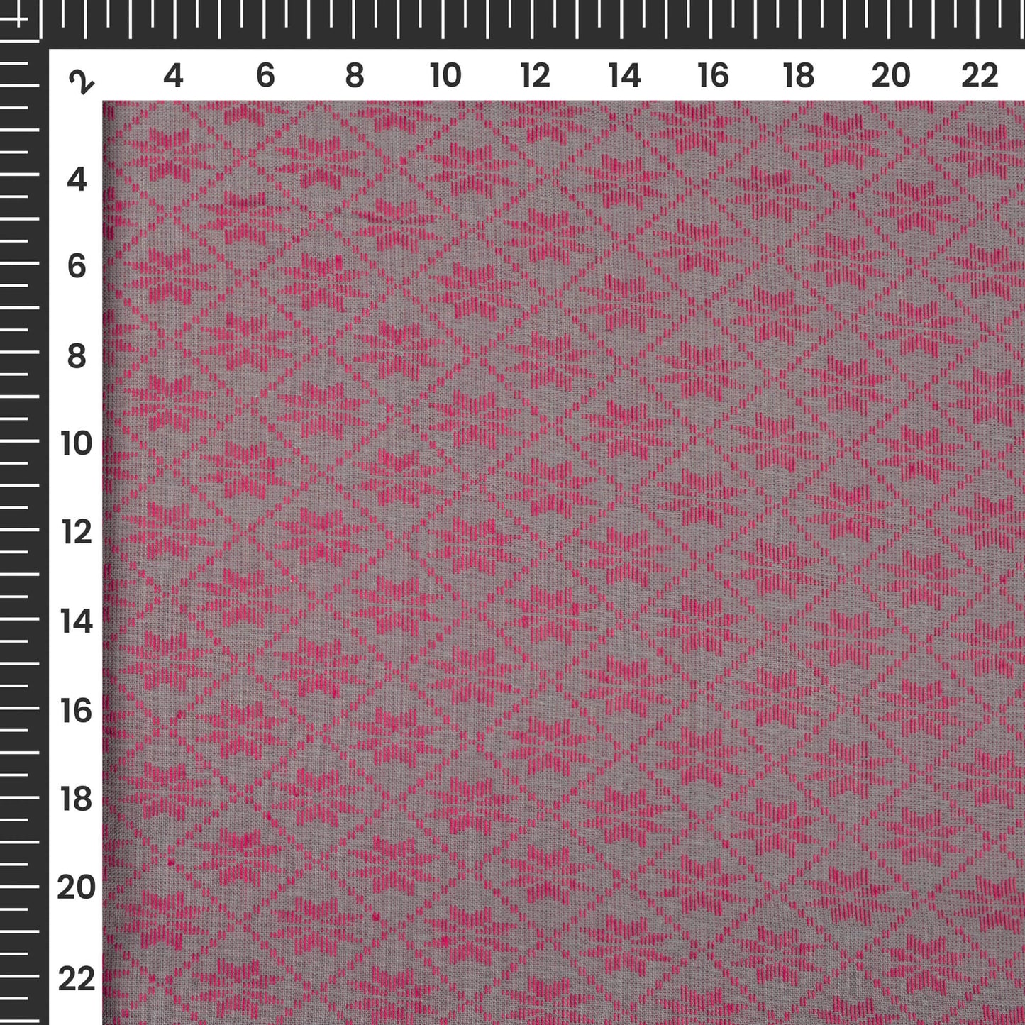 Grey Lattice Dobby Handloom Cotton Fabric