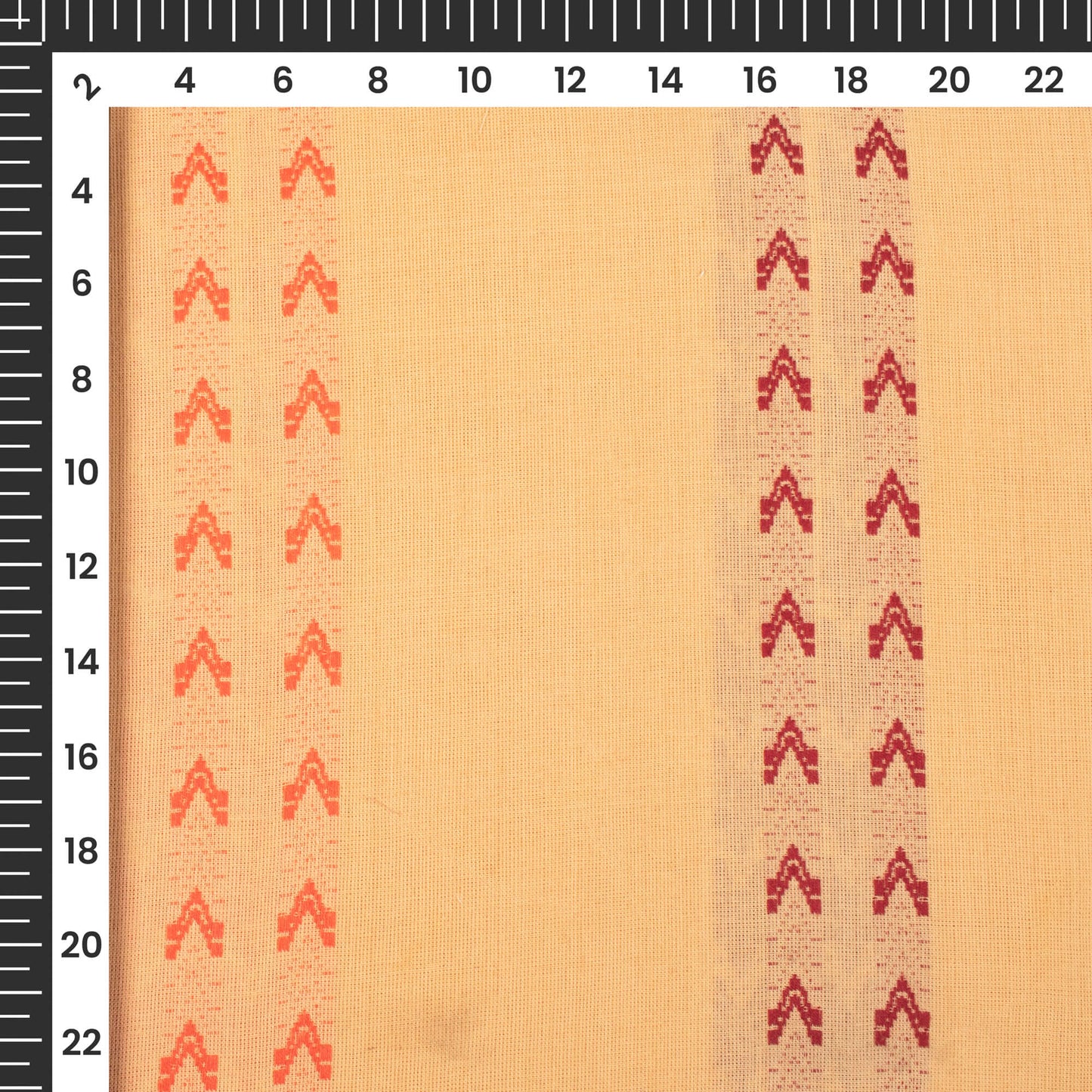 Cantaloupe Orange Stripes Dobby Handloom Cotton Fabric