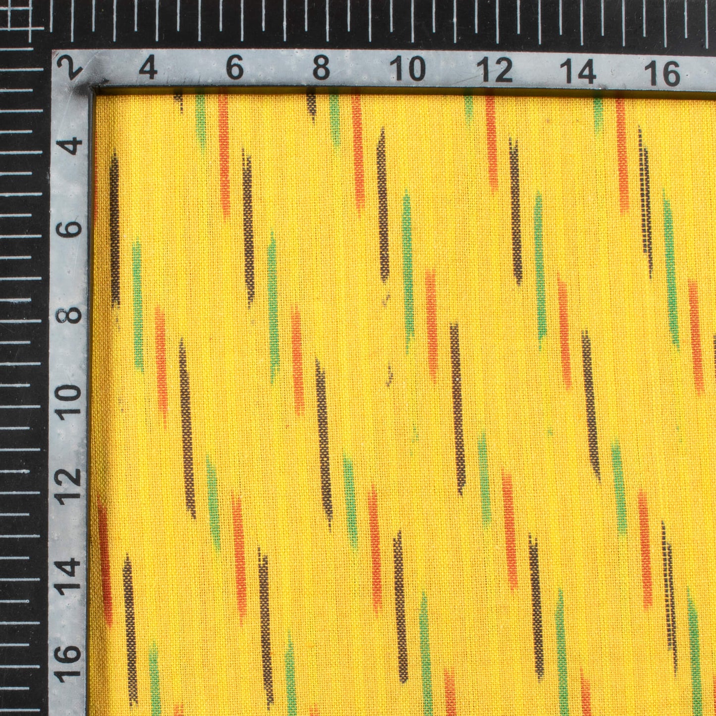 Bumblebee Yellow And Black Stripes Pattern Pre-Washed Cotton Ikat Fabric