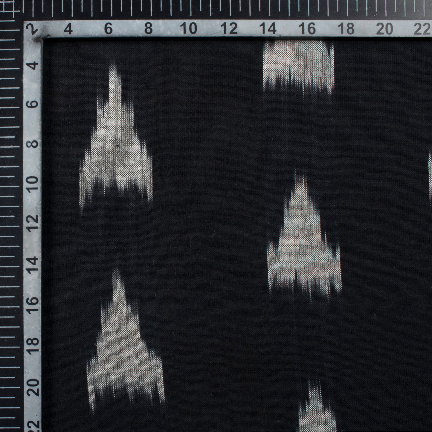 Black And White Abstract Pattern Pre-Washed Cotton Ikat Fabric